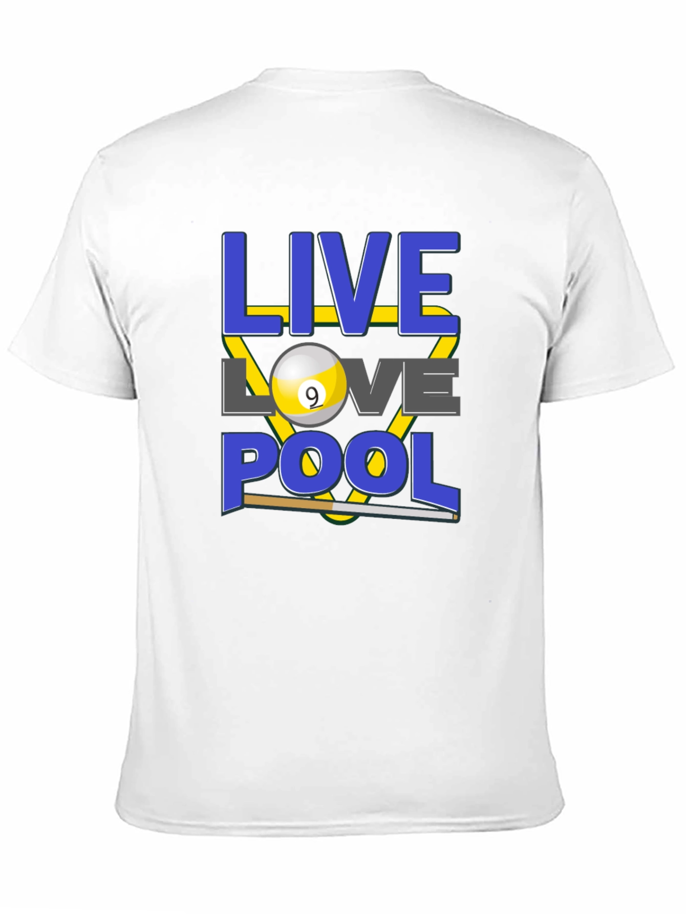 Black Live Love Pool T-Shirt - Billiards Graphic Tee view 11