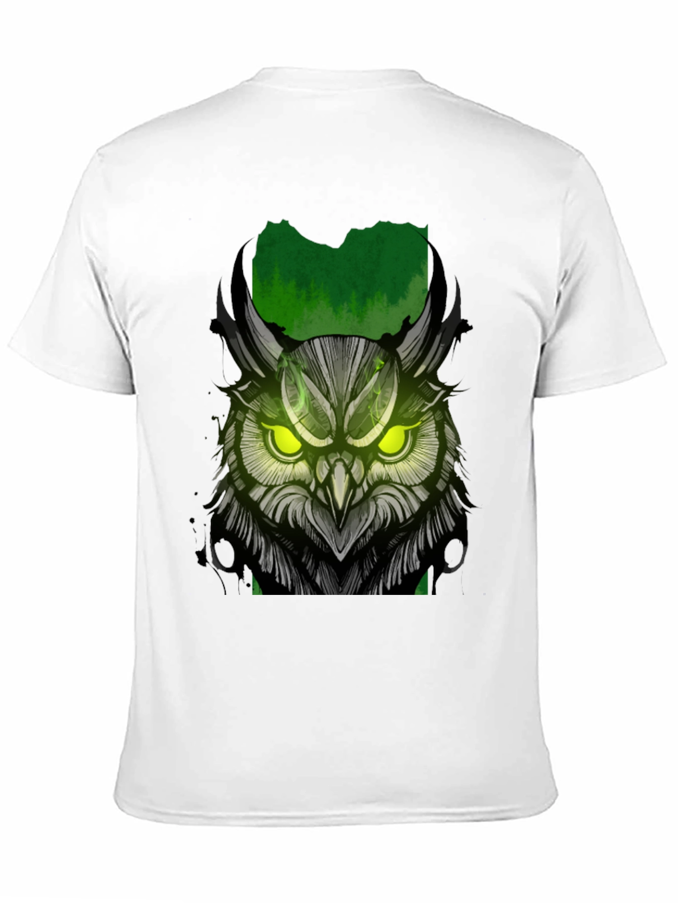 Black Owl Graphic Print T-Shirt - Black view 11