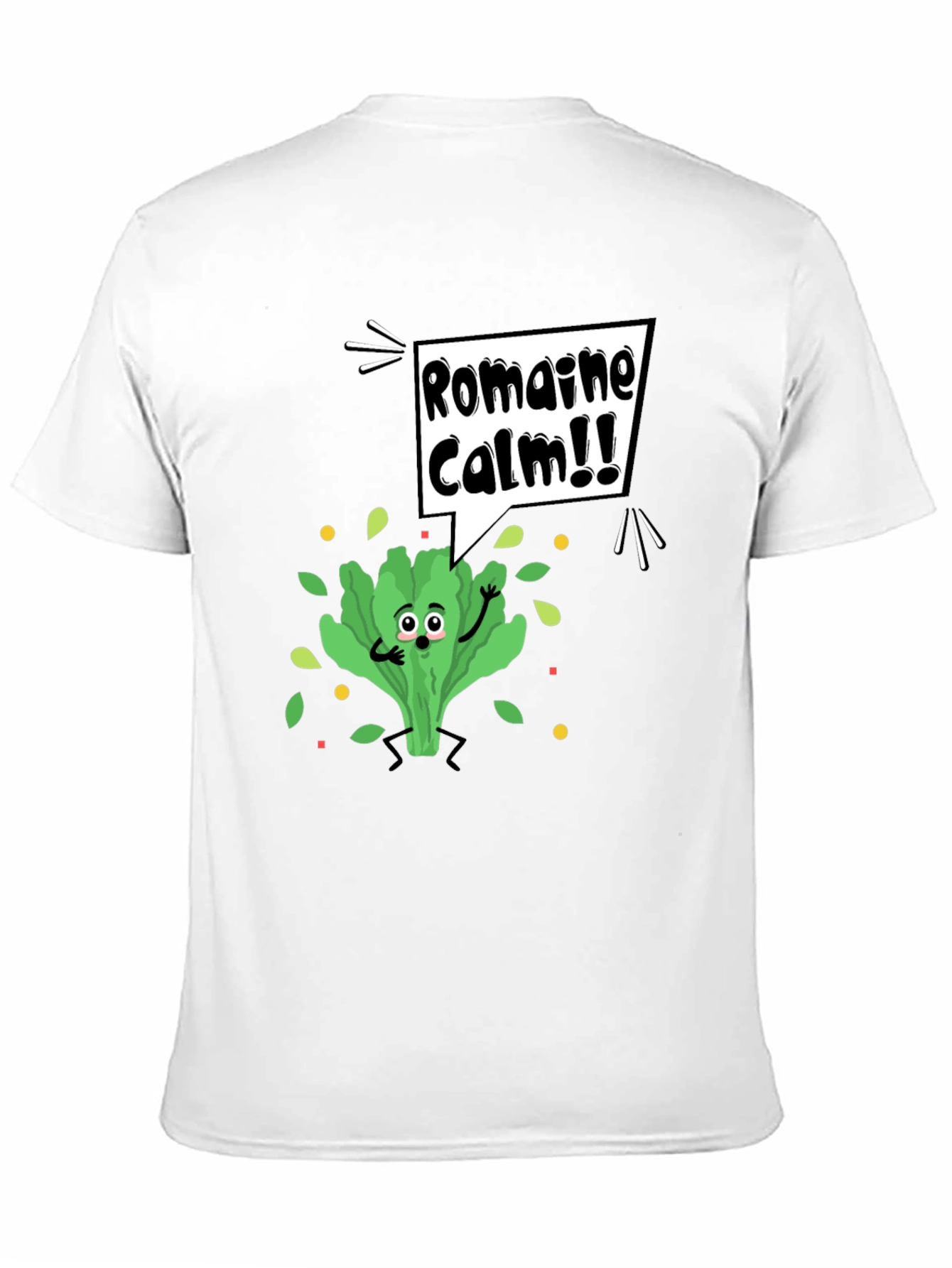 Black Romaine Calm Graphic Tee - Funny Food Pun T-Shirt view 11