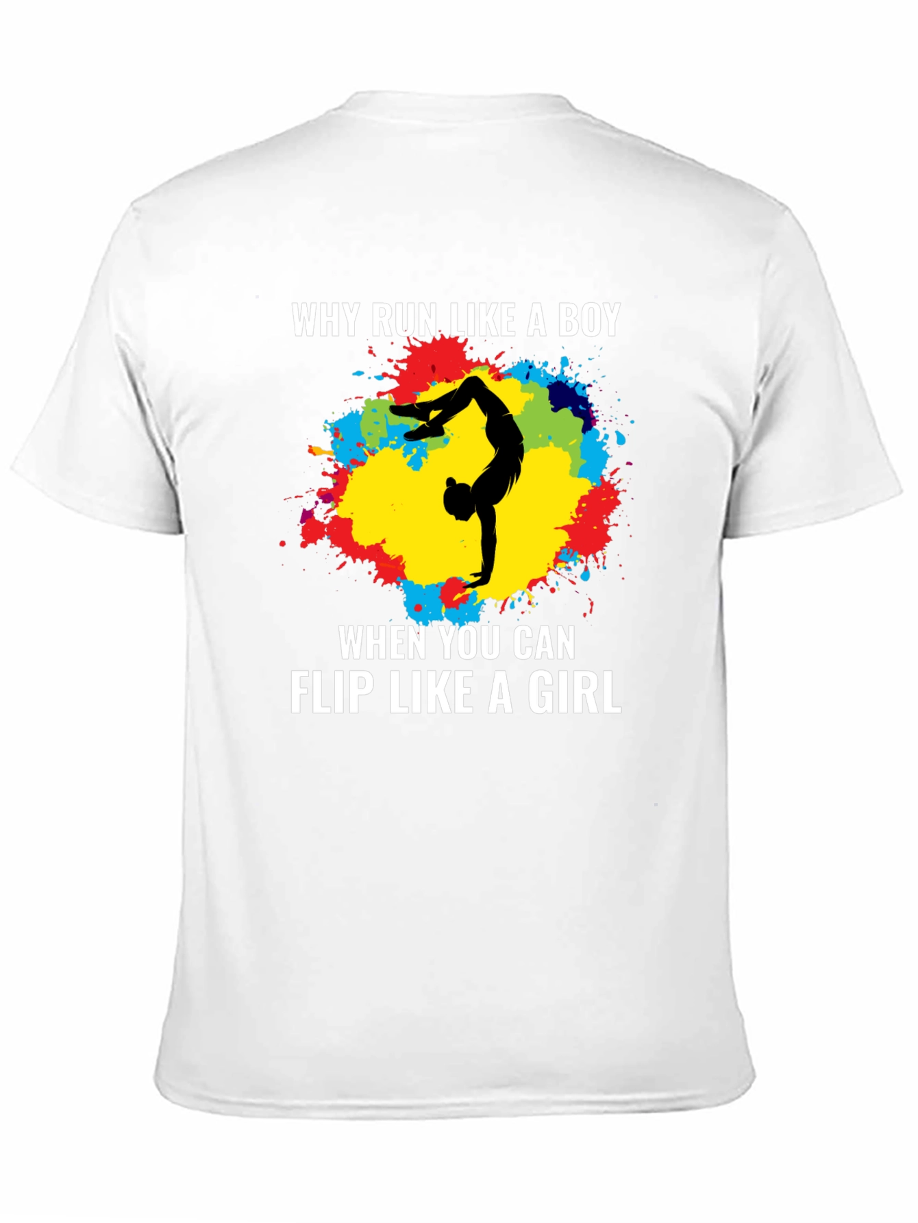 Black Gymnastics Flip Like a Girl T-Shirt view 11