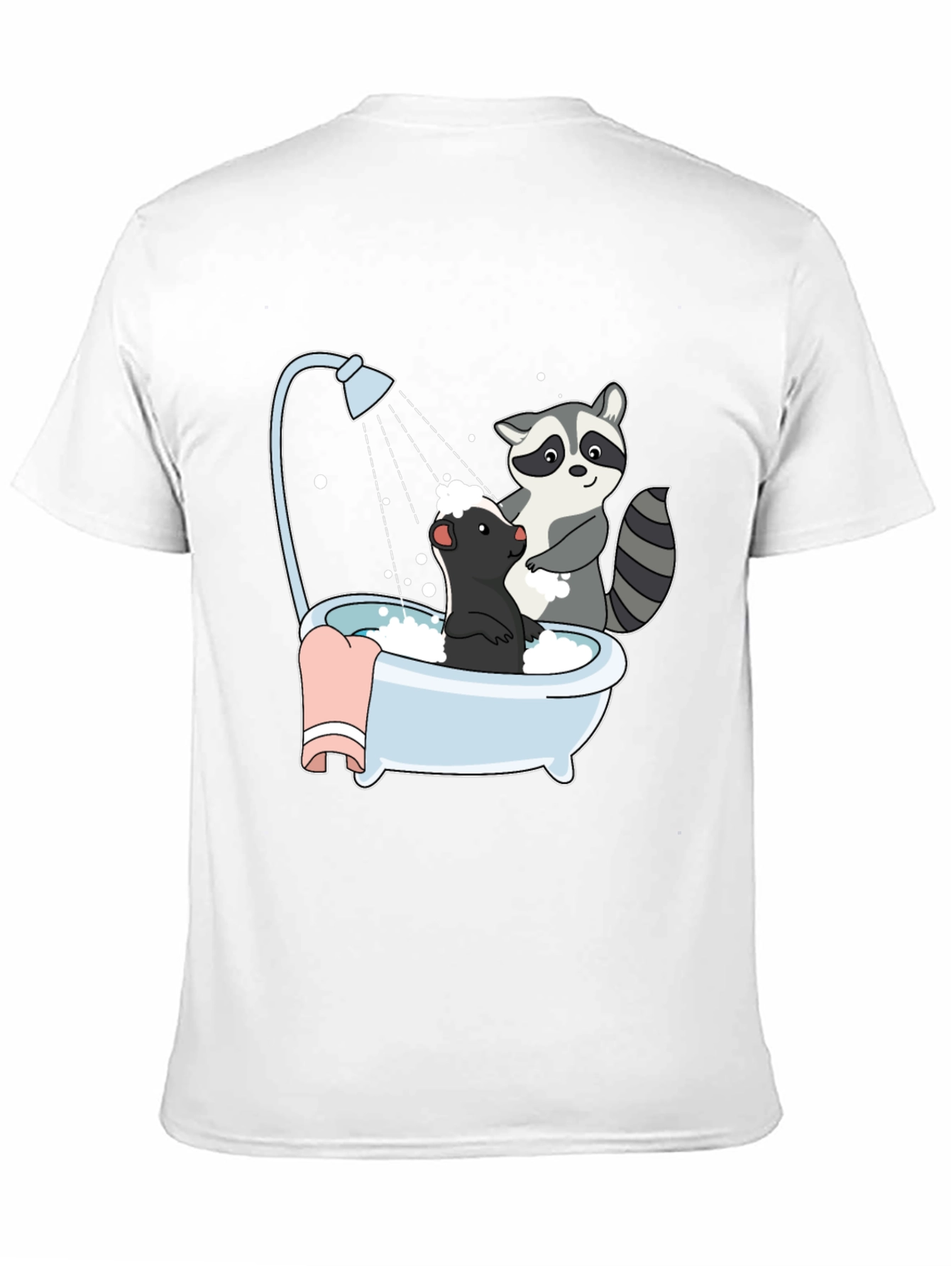 Black Raccoon and Skunk Bathtub Graphic Tee view 11