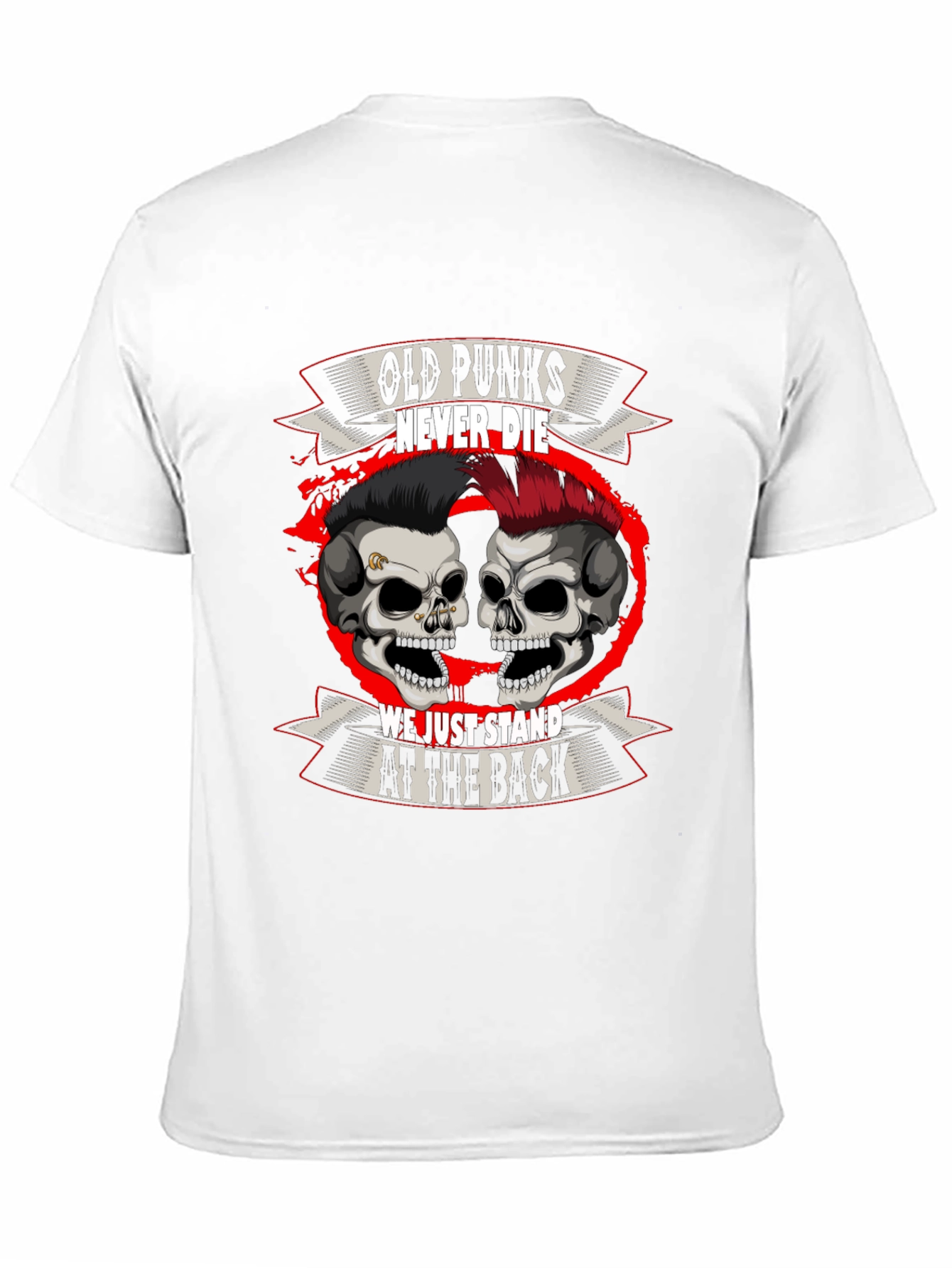 Black Old Punks Never Die T-Shirt view 11