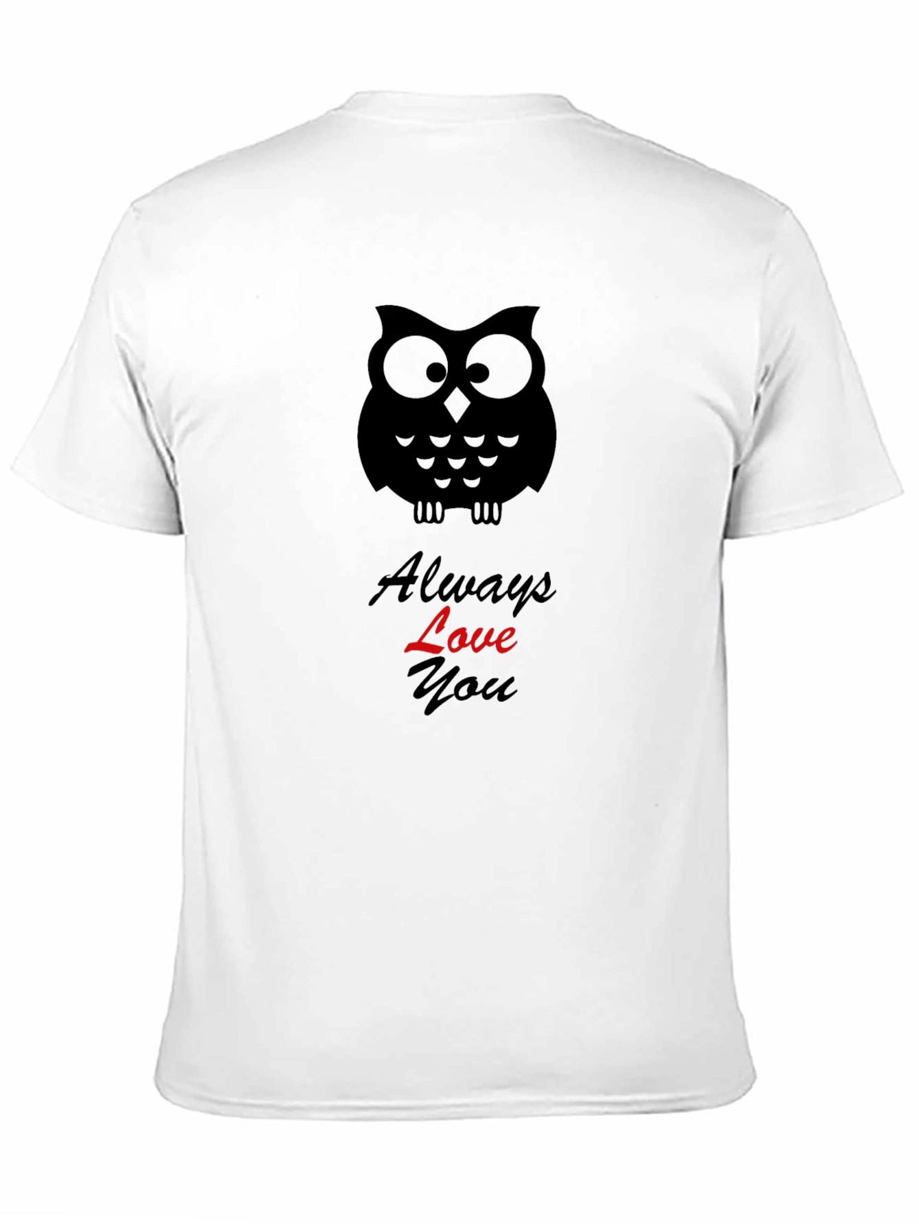 Black Always Love You Owl Graphic Tee - Black Cotton Shirt view 11
