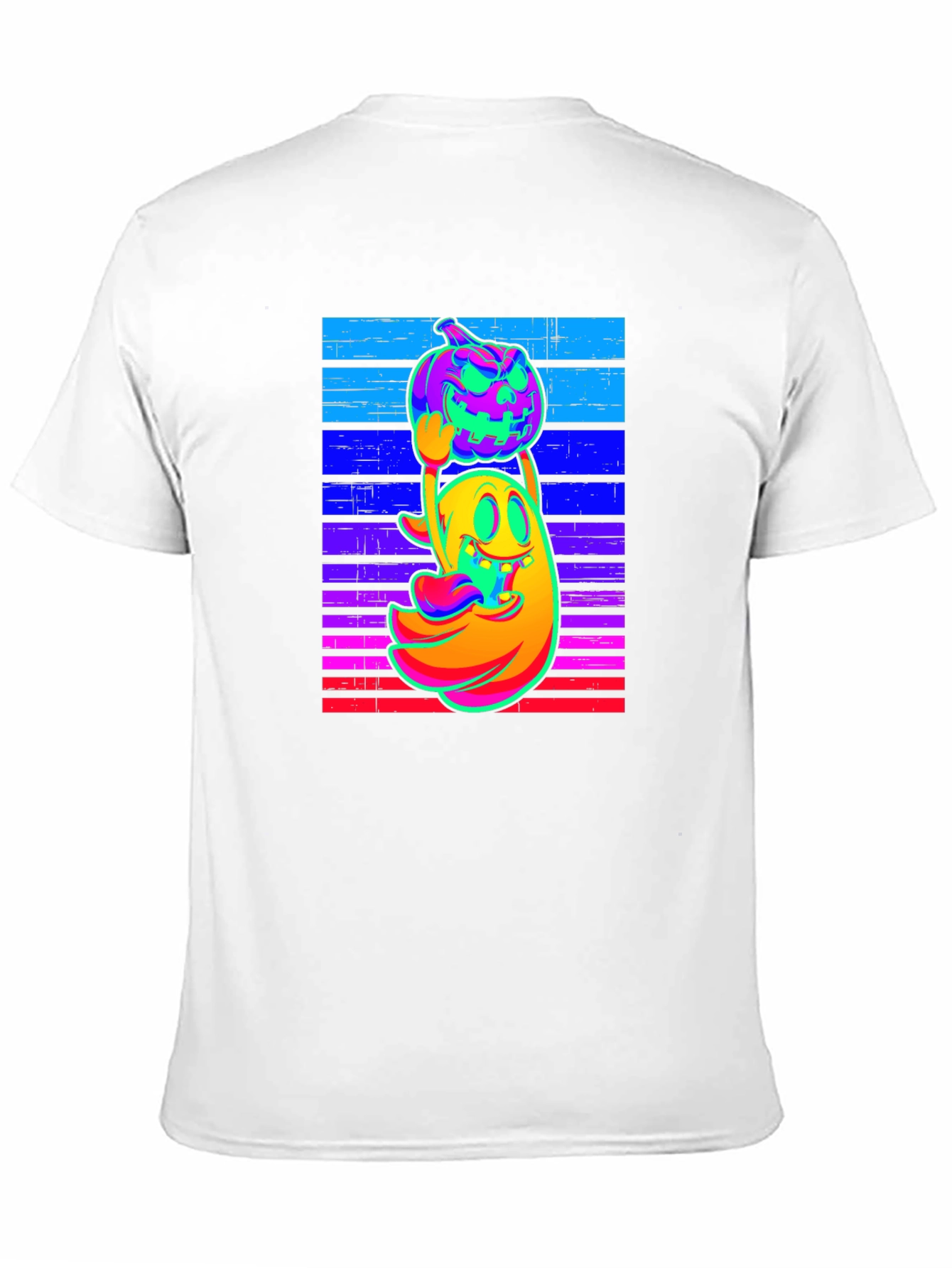 Black Neon Ghost & Pumpkin Graphic Tee view 11