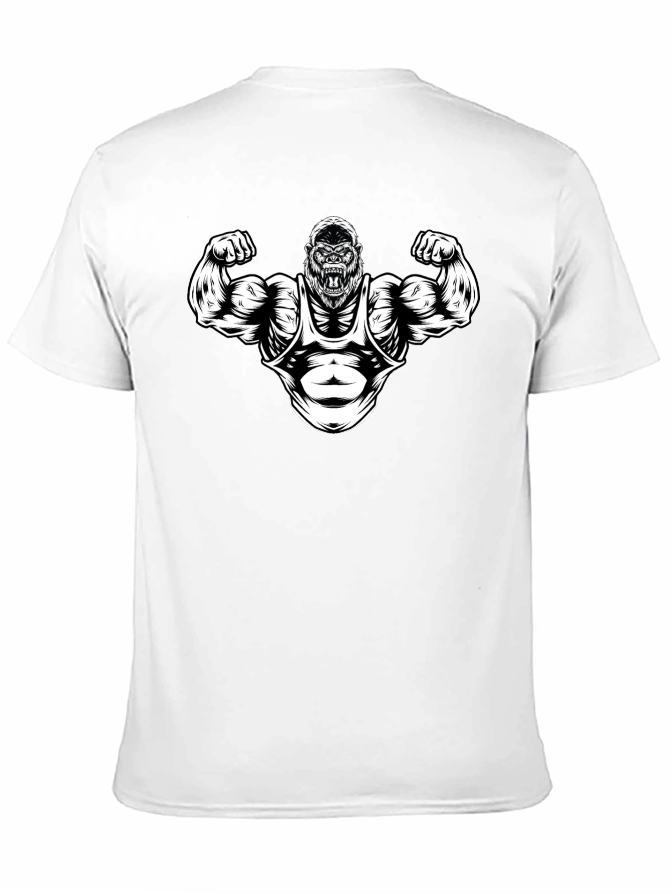 Black Muscle Gorilla Graphic T-Shirt - Gym Beast Mode view 11