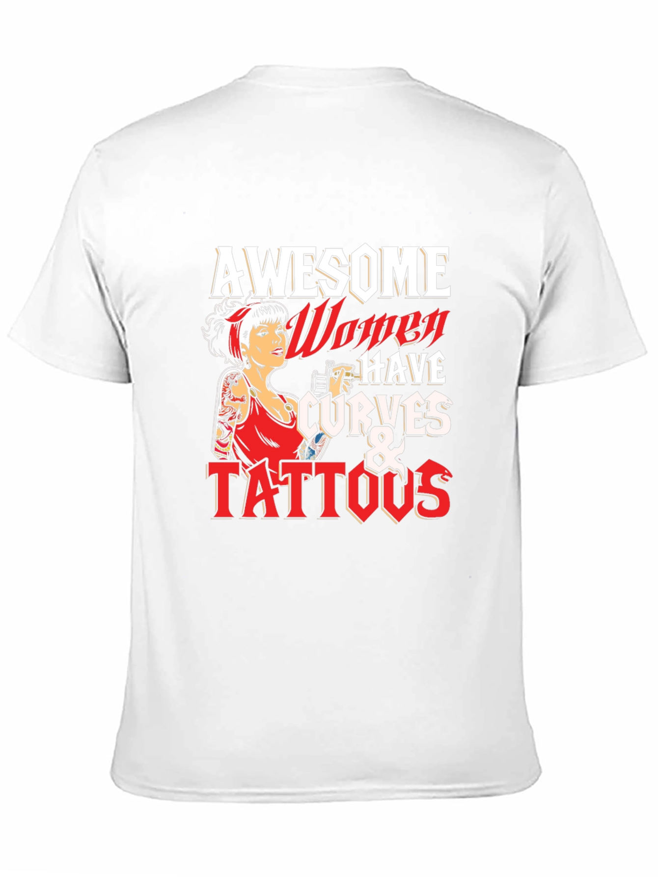 Black Awesome Women Curves & Tattoos T-Shirt view 11