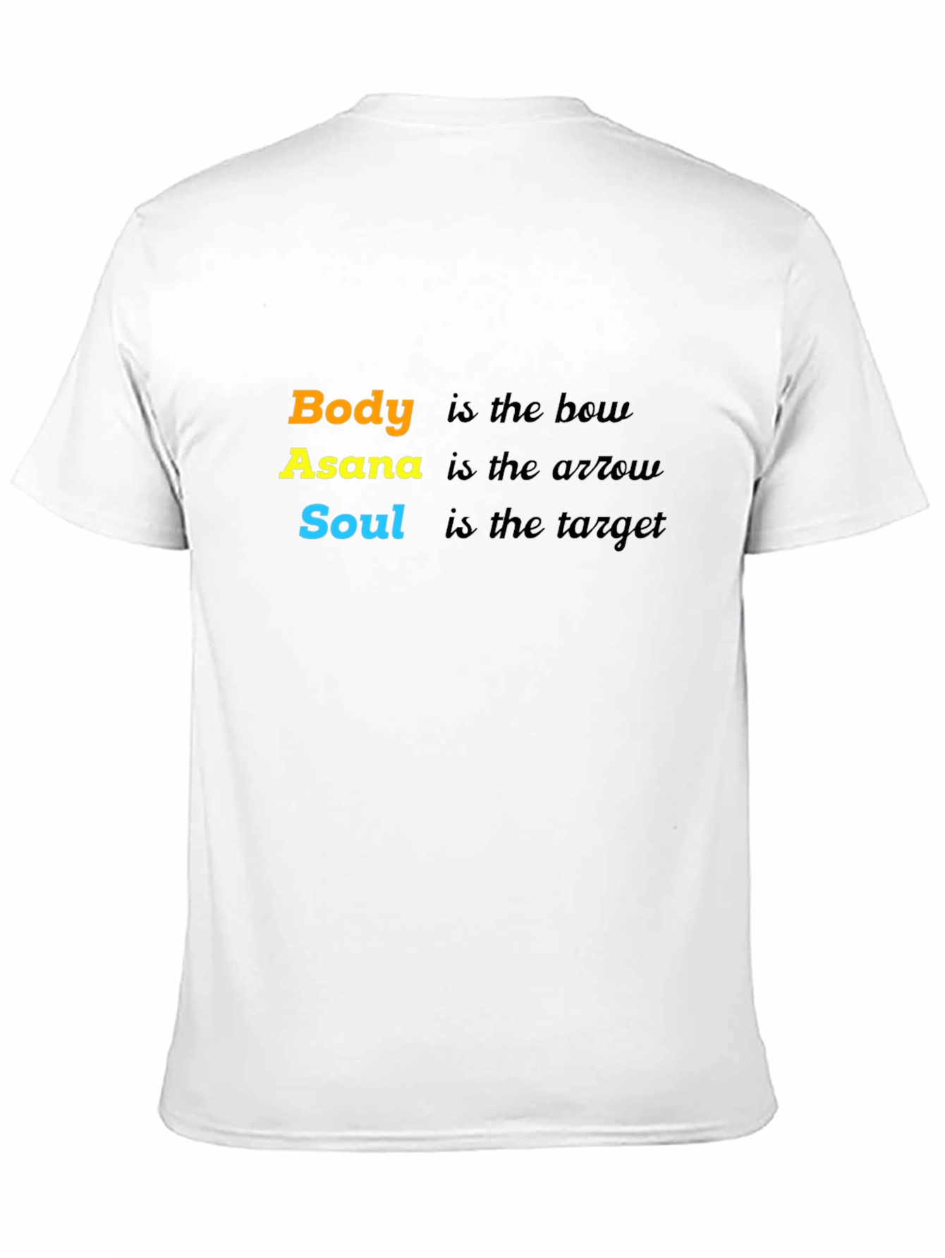 Black Yoga Bow & Arrow T-Shirt - Body Asana Soul Tee view 11