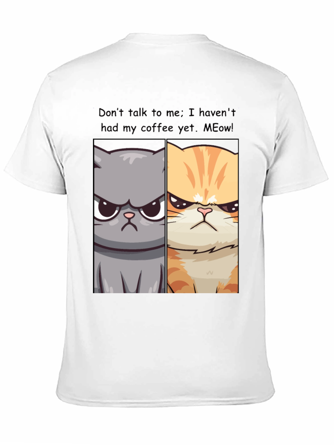Black Grumpy Cats Coffee Humor T-Shirt view 11