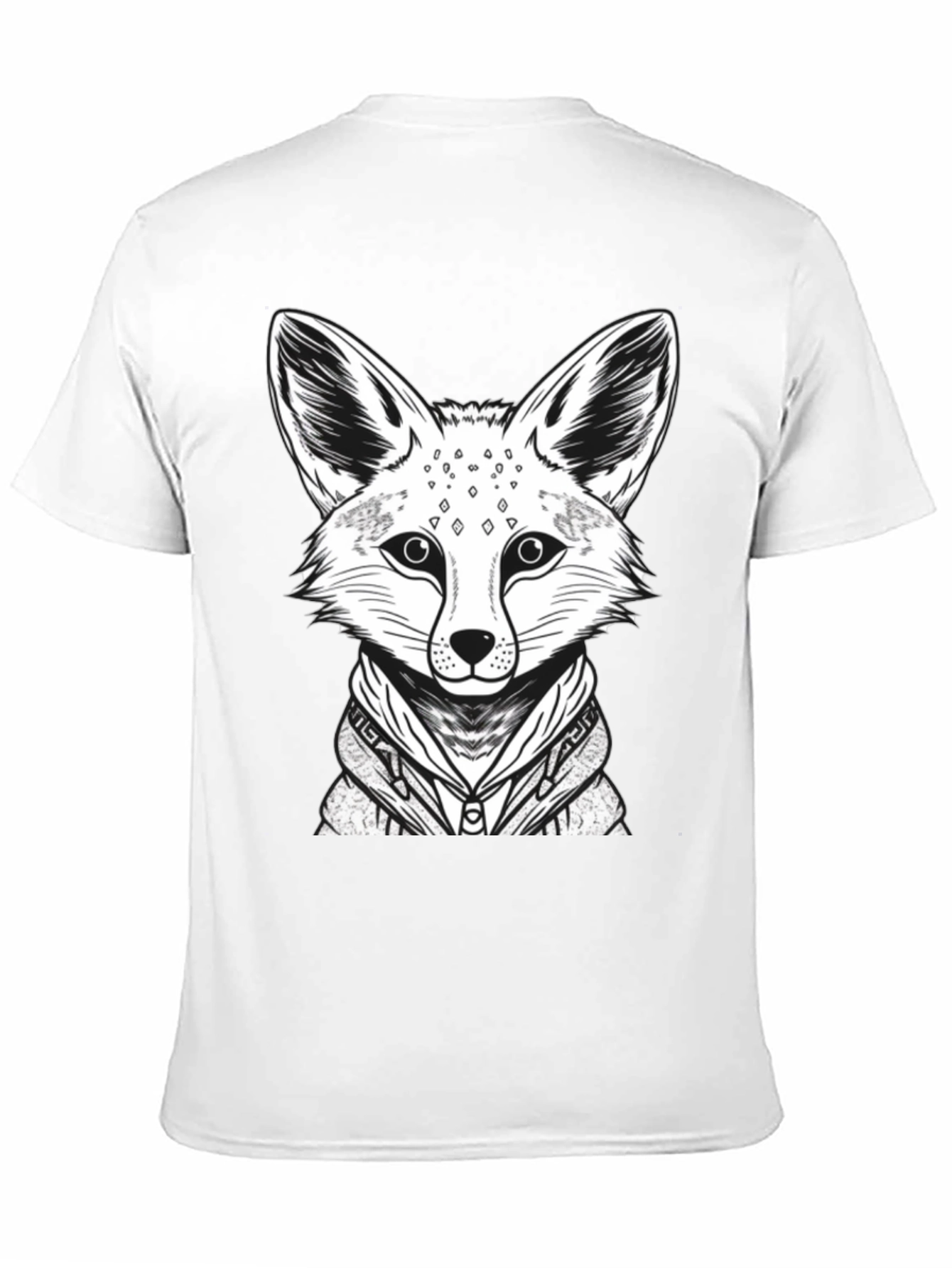 Black Cool Fox Graphic Tee - Men's Black Cotton Shirt view 11