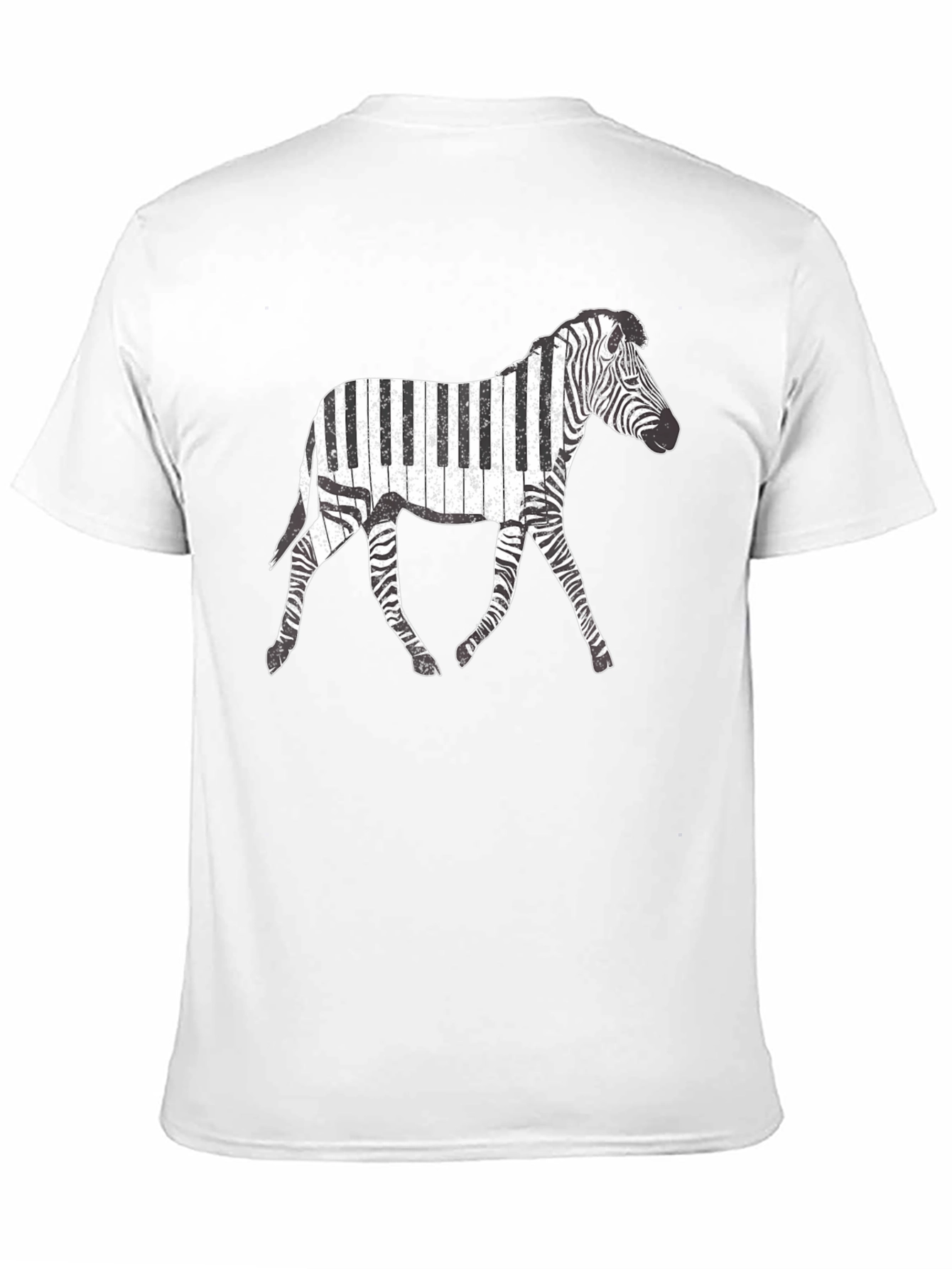 Black Zebra Piano Keys Graphic T-Shirt view 11