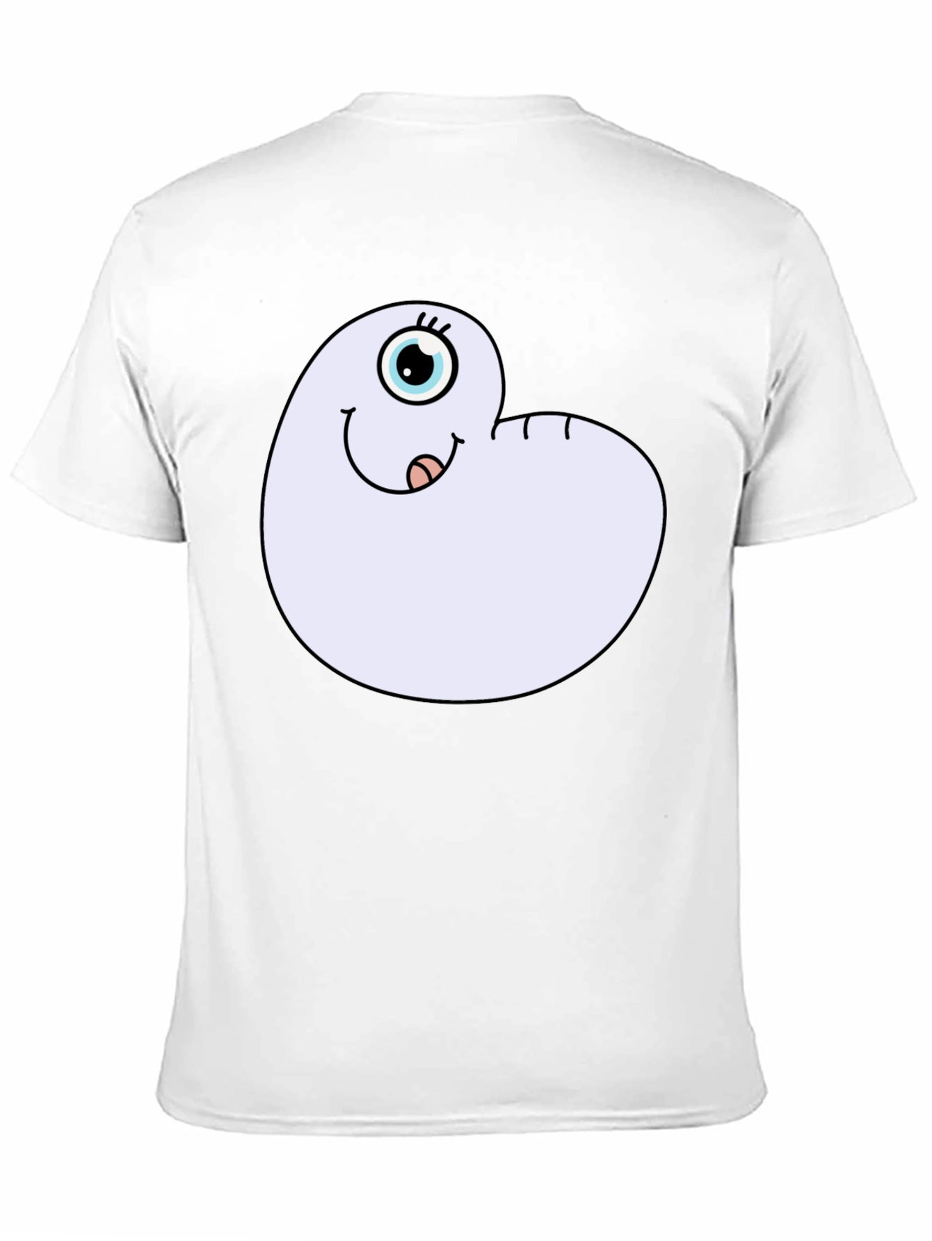 Black Cartoon Worm Tee - Funny Graphic T-Shirt view 11