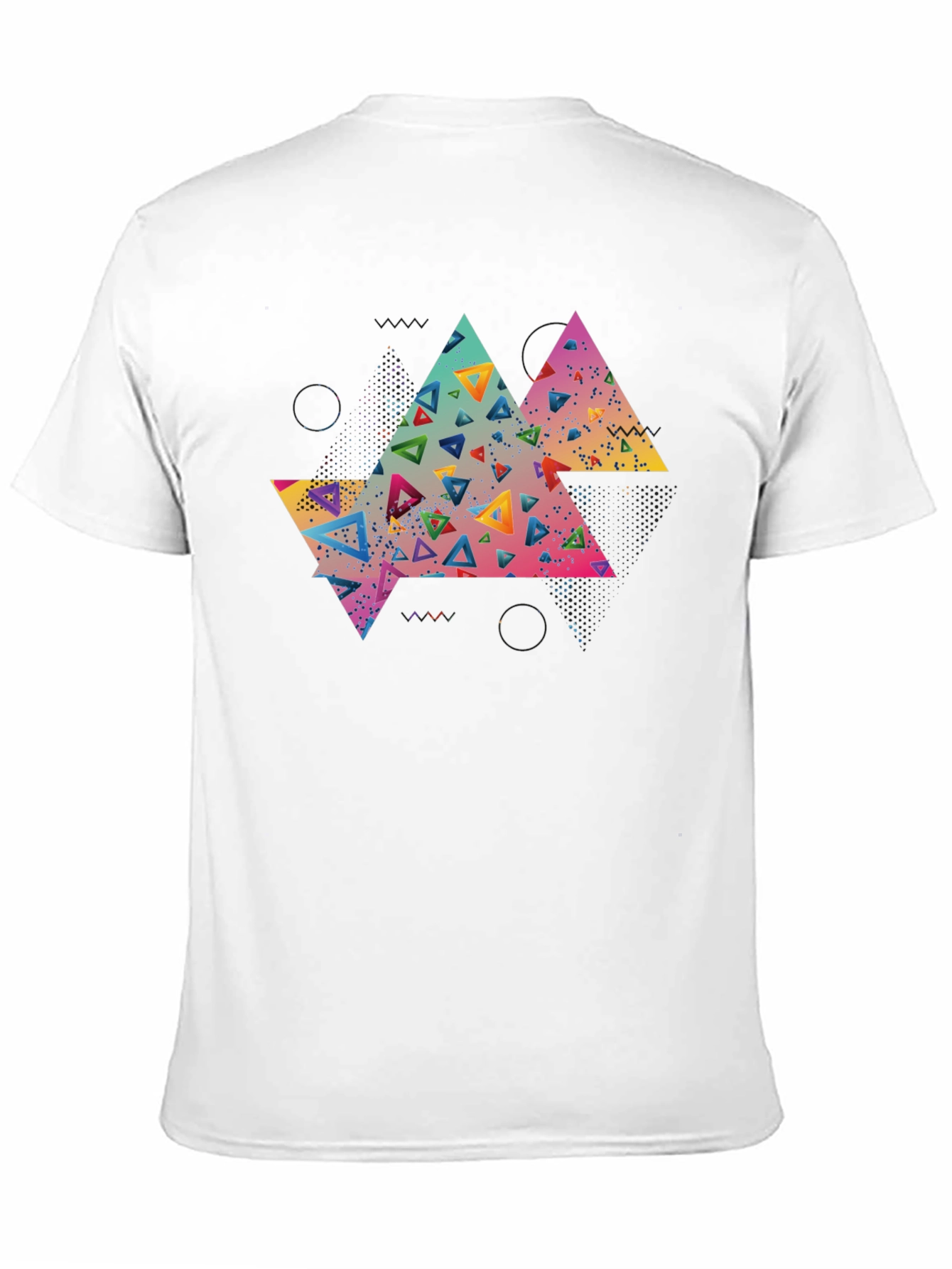 Black Abstract Triangle Graphic Tee - Black view 11