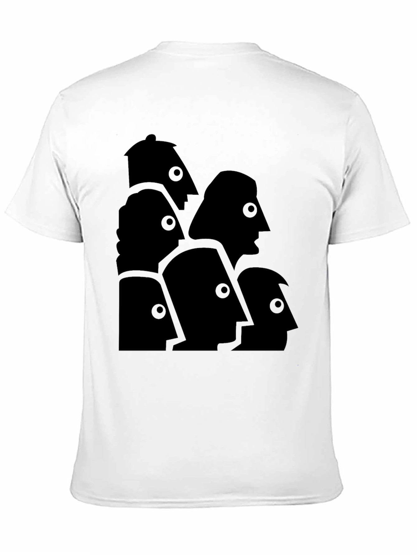 Black Abstract Faces Graphic Tee - Modern Art T-Shirt view 11