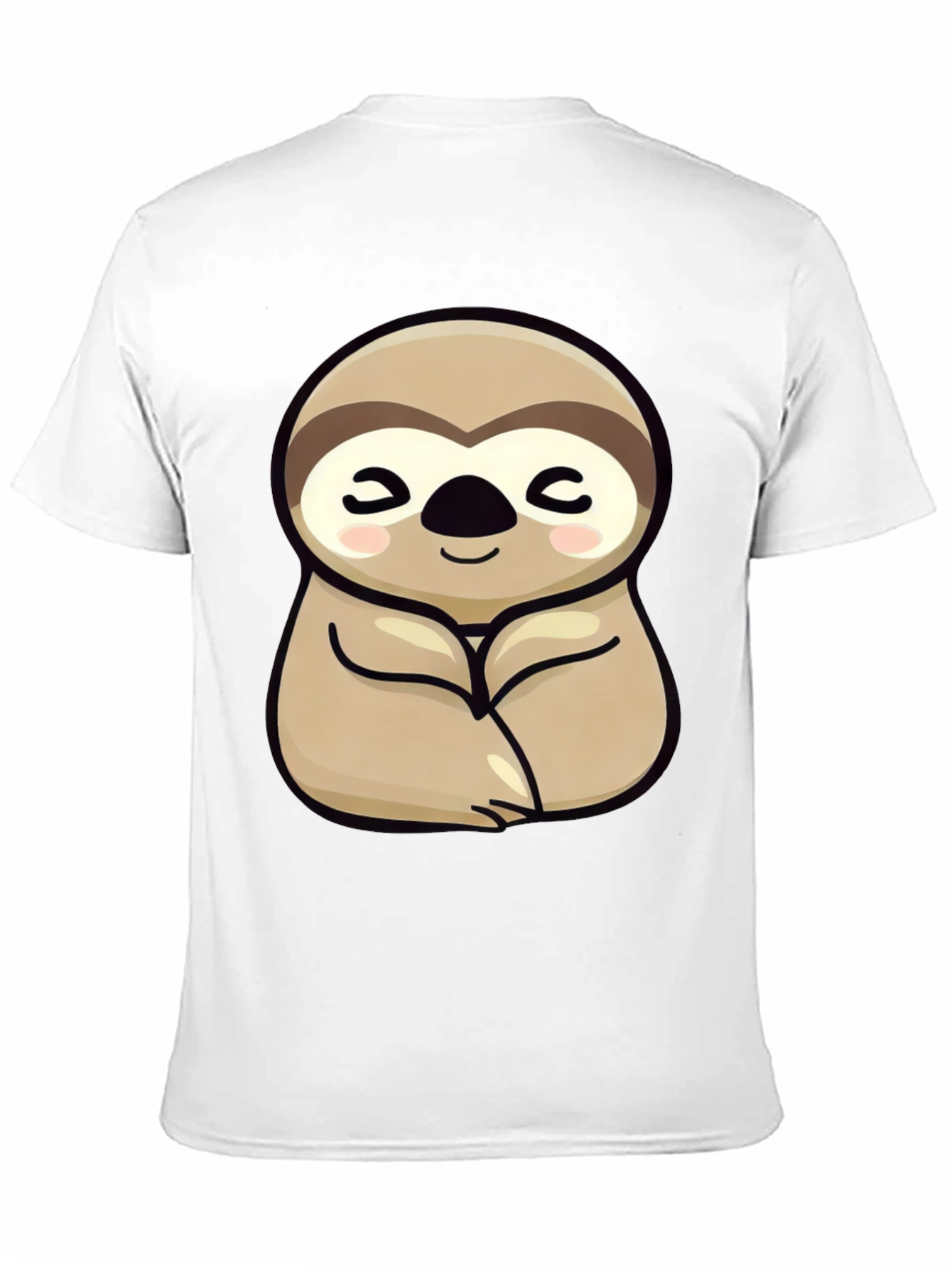 Black Cute Sloth Graphic Tee - Relaxed Fit Black T-Shirt view 11