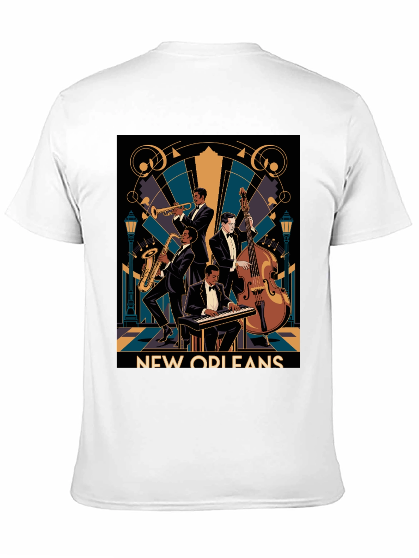 Black New Orleans Jazz Band T-Shirt - Vintage Style view 11