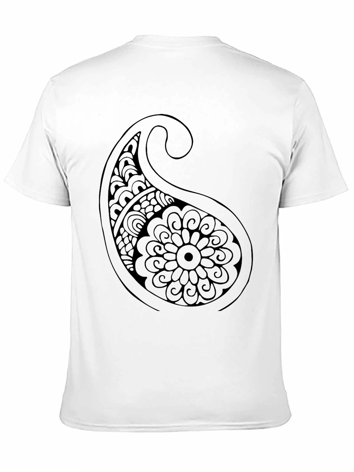 Black Paisley Print Black T-Shirt view 11