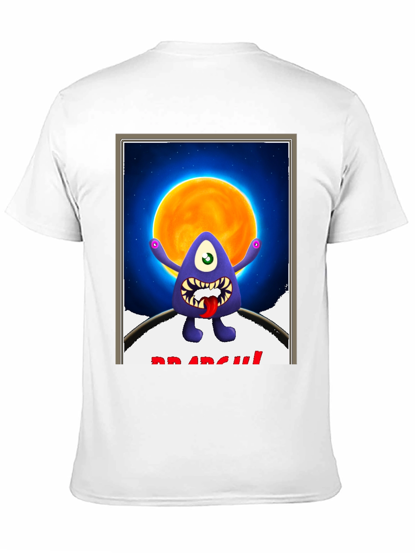 Black Monster Graphic T-Shirt - One Eye, Funny, Dark view 11