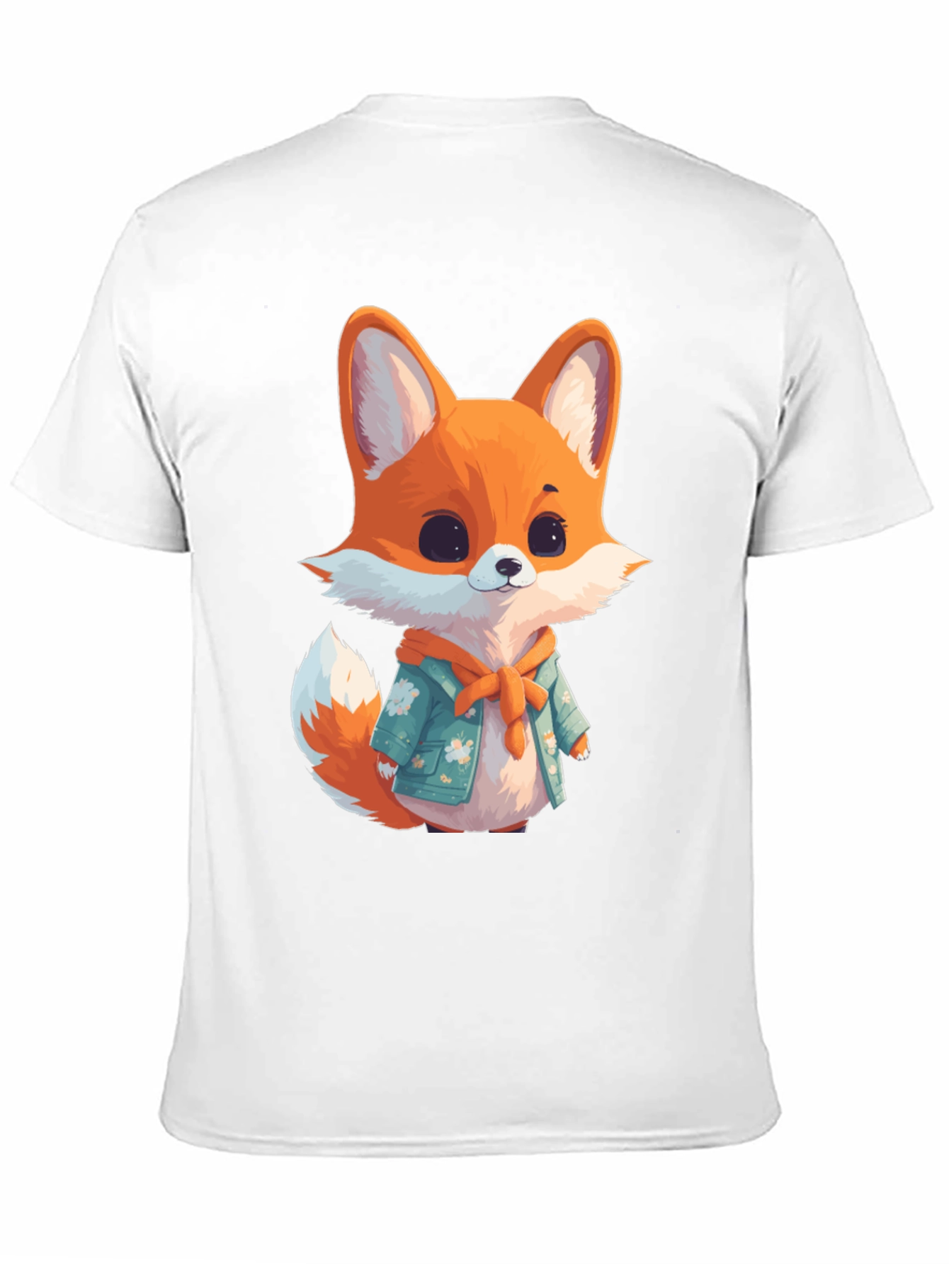 Black Cute Fox Graphic Black T-Shirt view 11