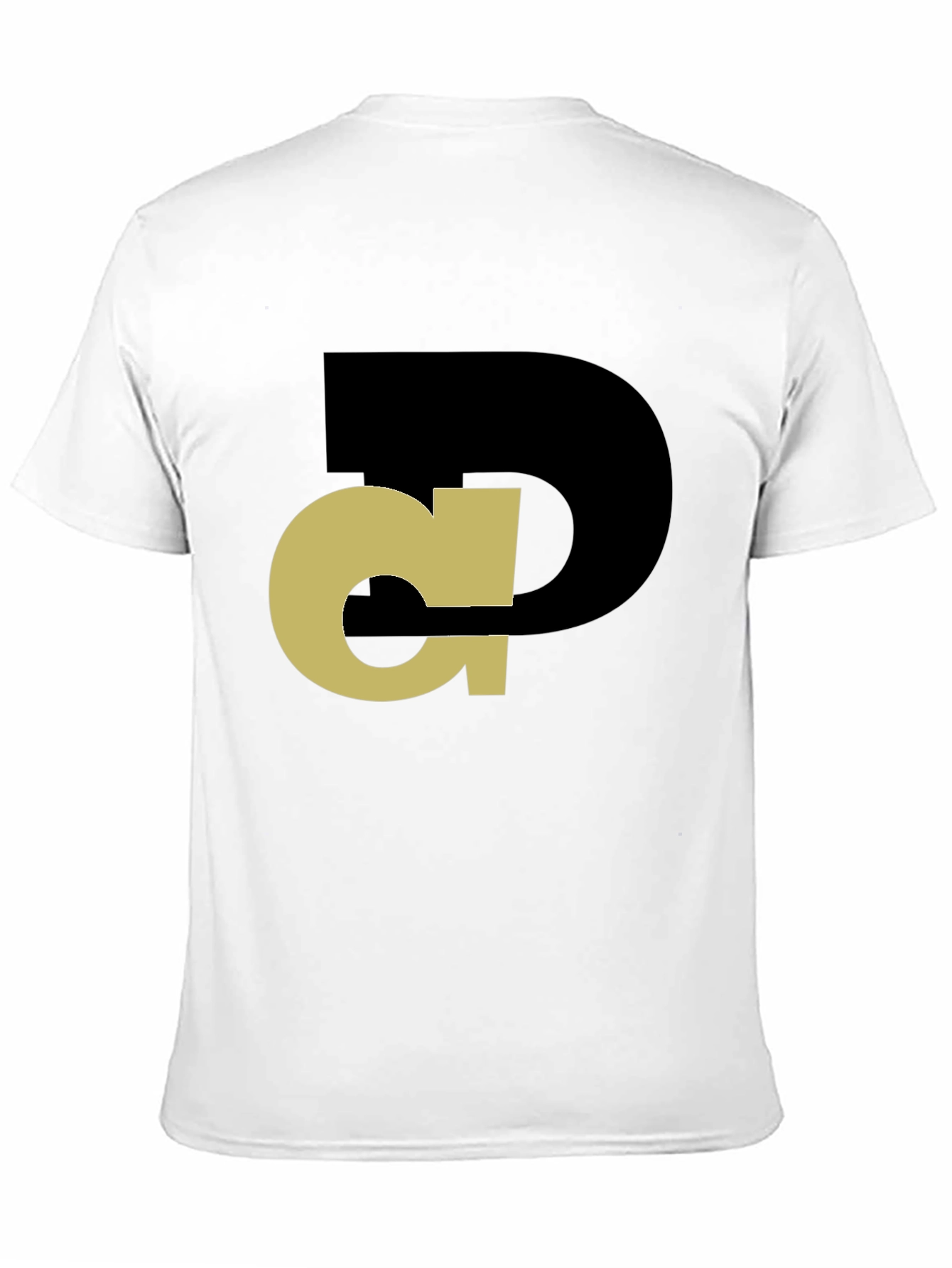 Black Abstract Initial T-Shirt - Black Tee with Gold Design view 11