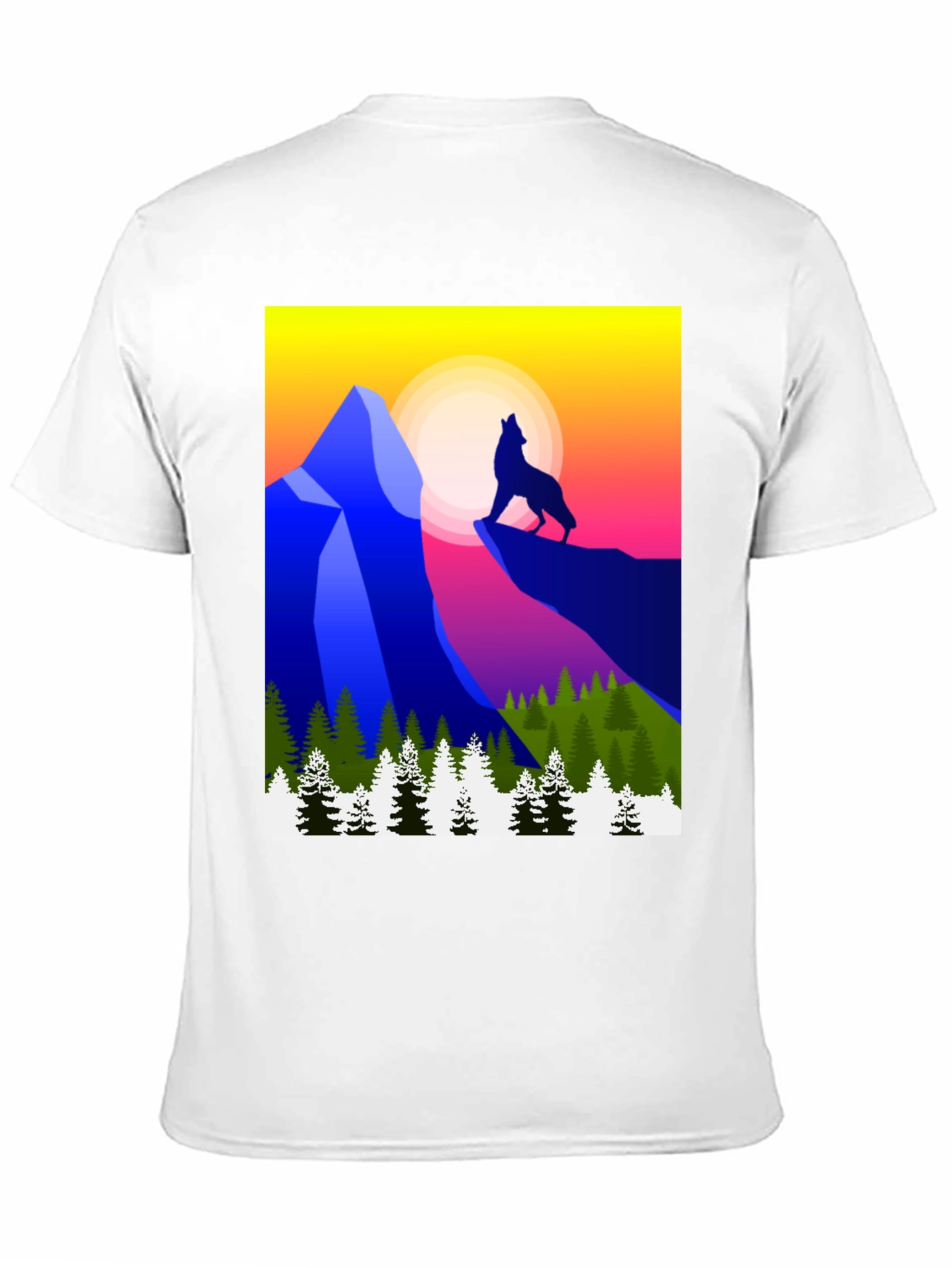 Black Wolf Mountain Graphic Tee - Stylish Black T-Shirt view 11