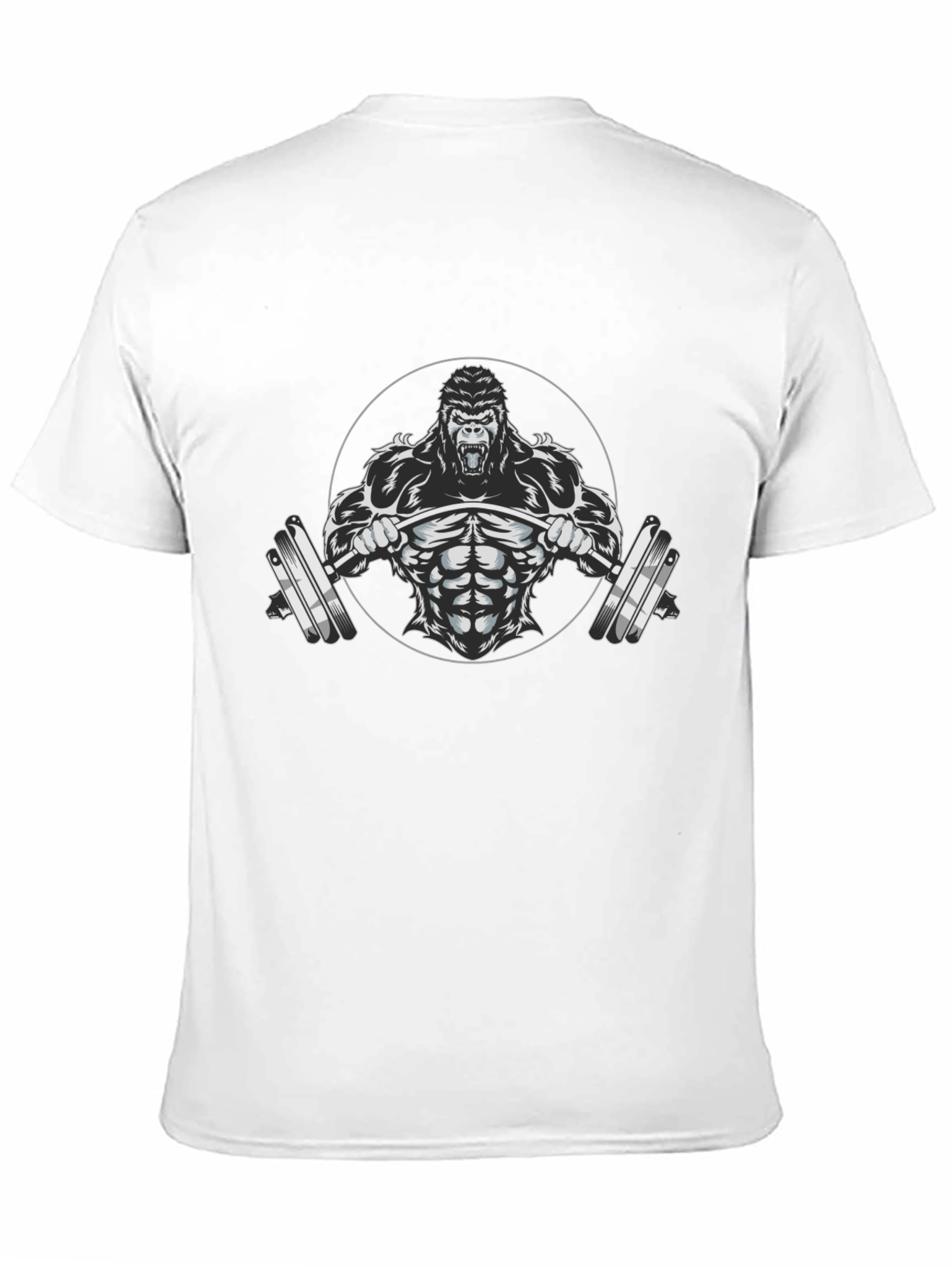 Black Gym Gorilla Barbell Graphic T-Shirt view 11