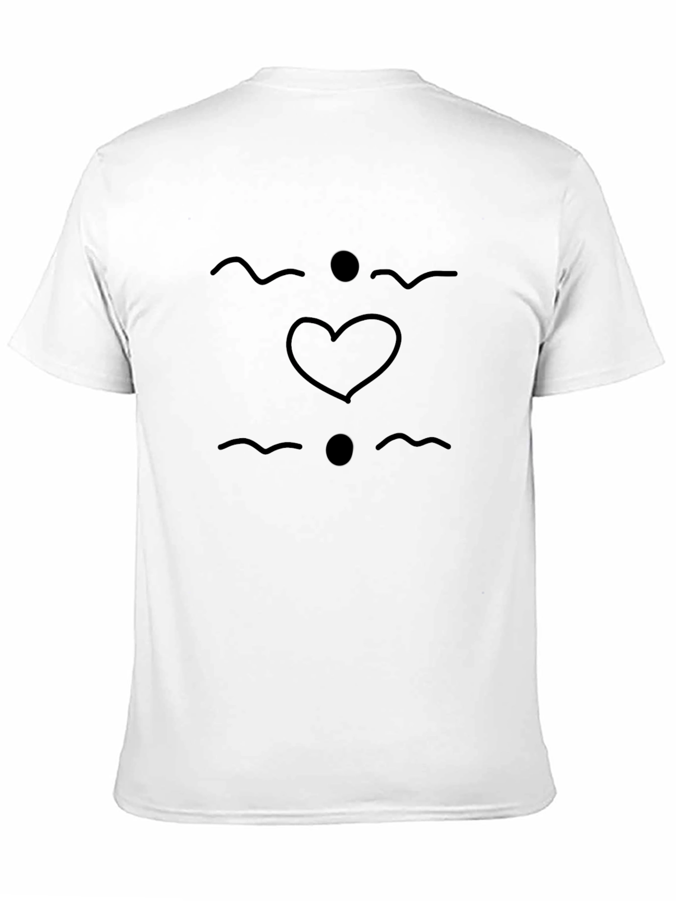 Black Minimalist Heart Graphic T-Shirt - Casual Black Tee view 11