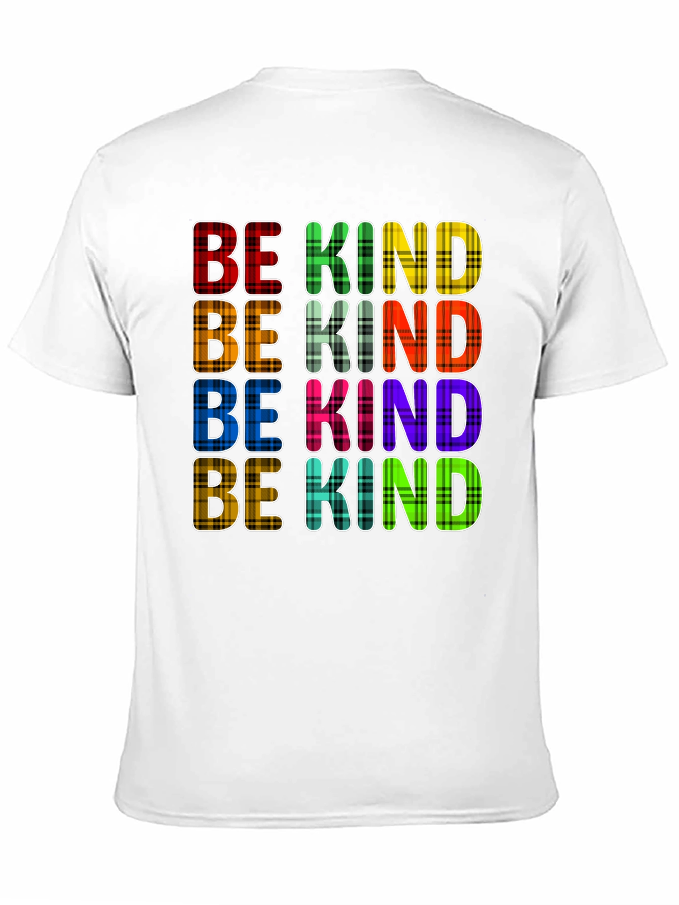 Black Be Kind Plaid T-Shirt - Trendy Graphic Tee view 11