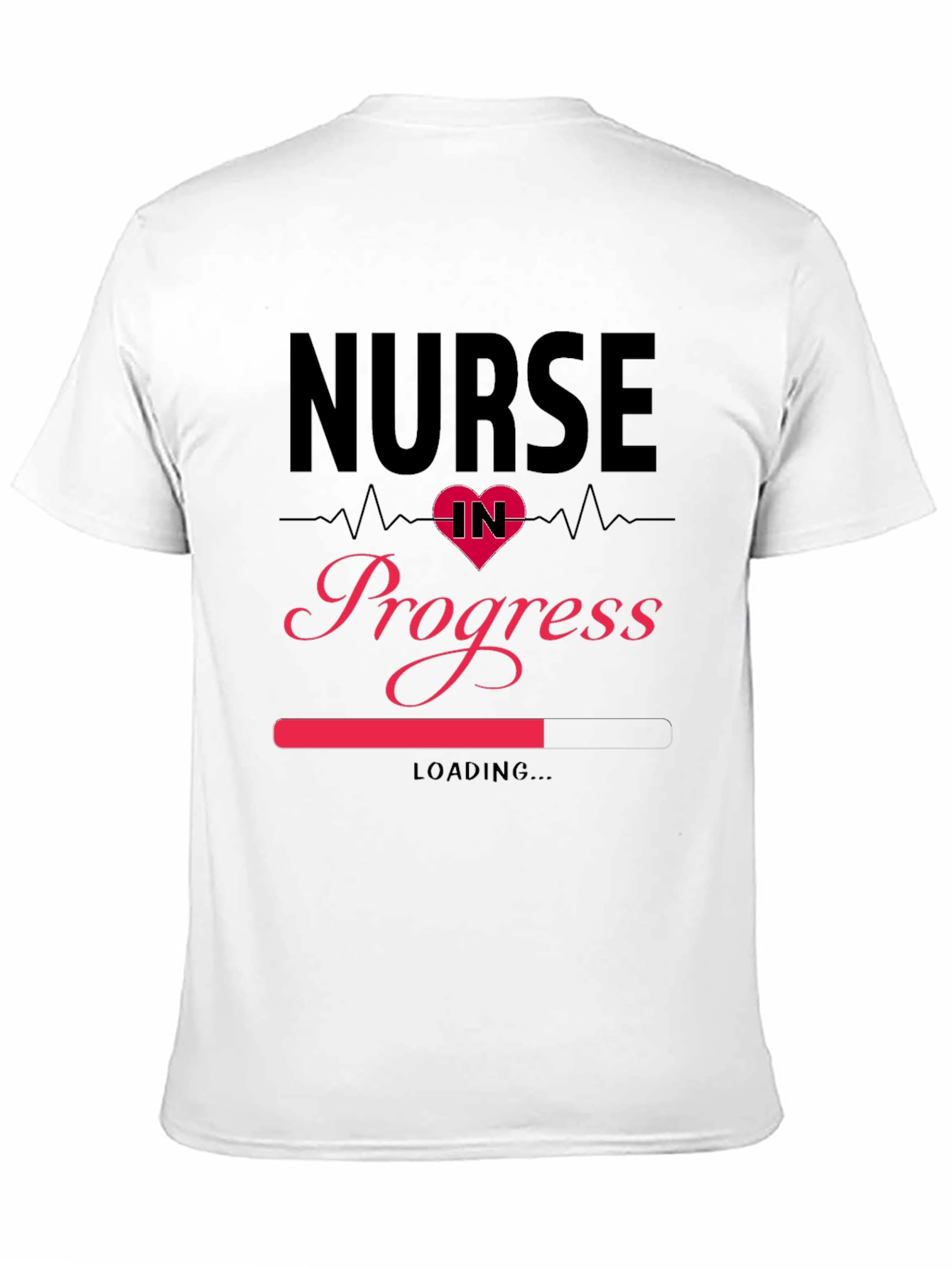 Black Nurse in Progress Loading T-Shirt view 11