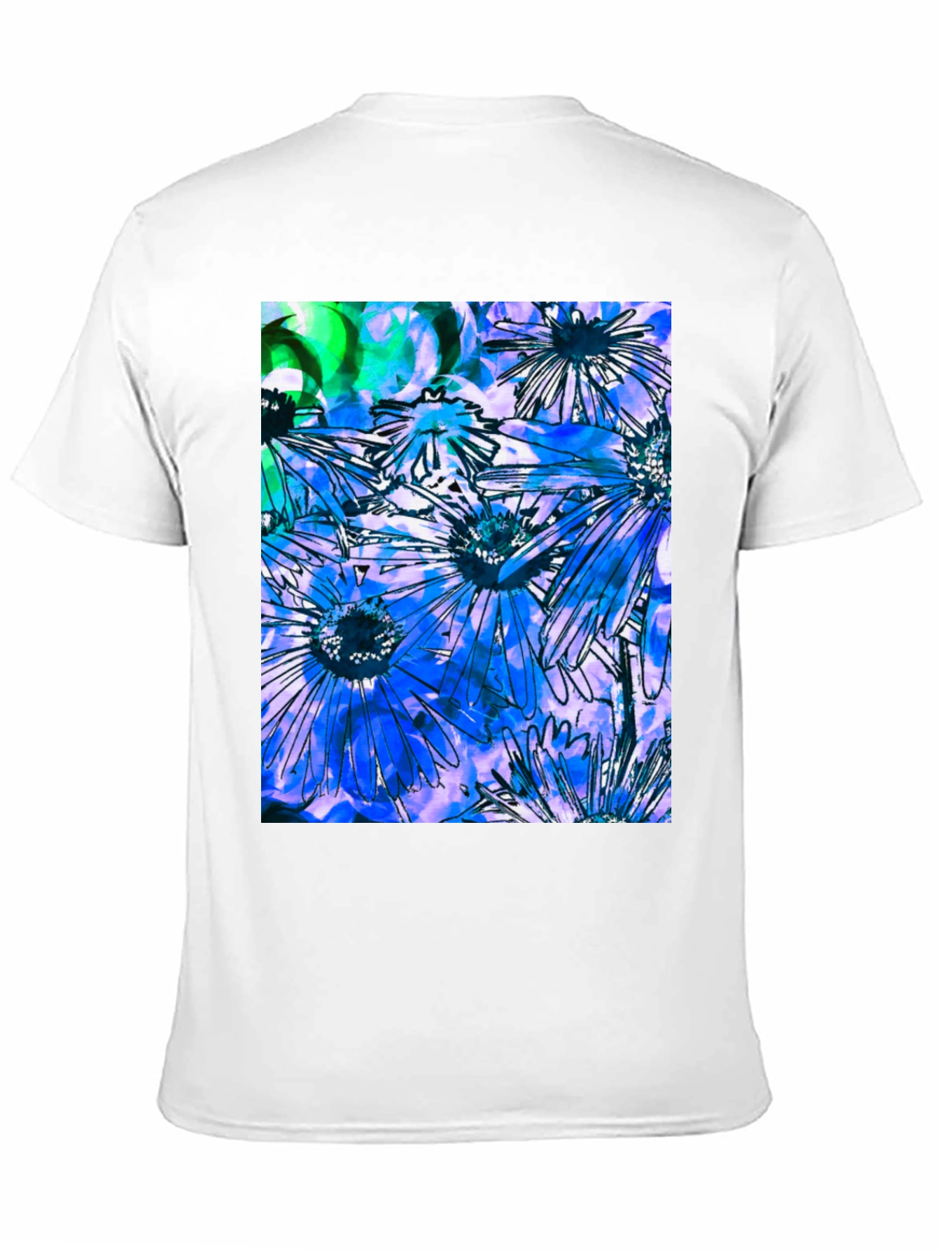 Black Floral Burst Graphic Tee - Black Cotton Blend view 11