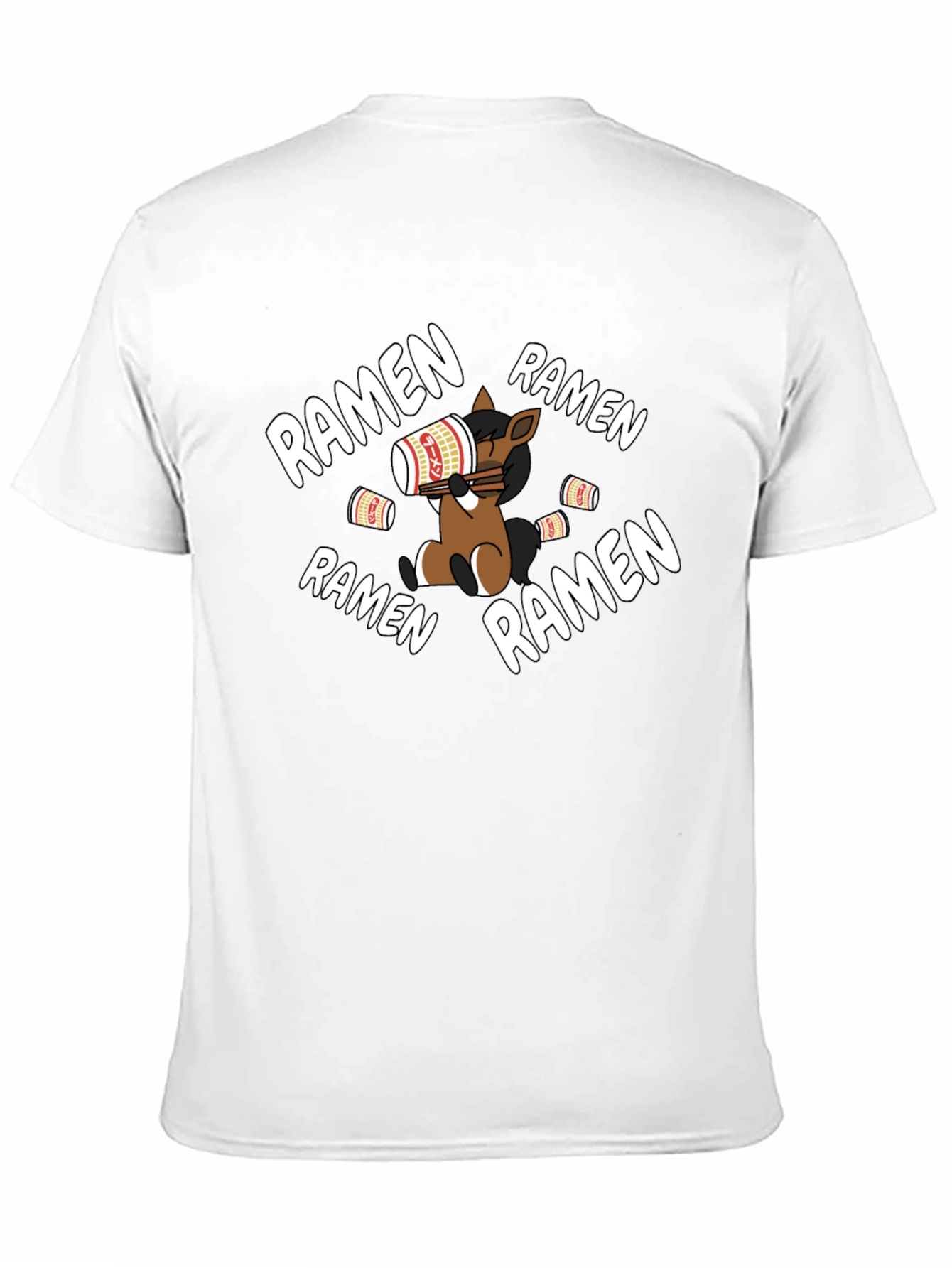 Black Ramen Loving Horse T-Shirt view 11