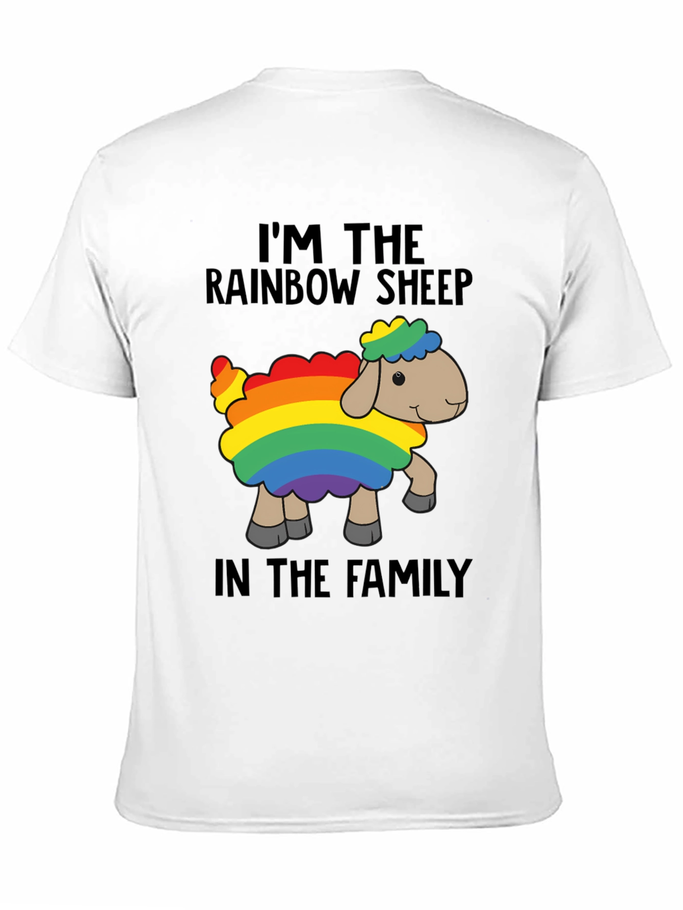 Black Rainbow Sheep T-Shirt - Pride Family Tee view 11