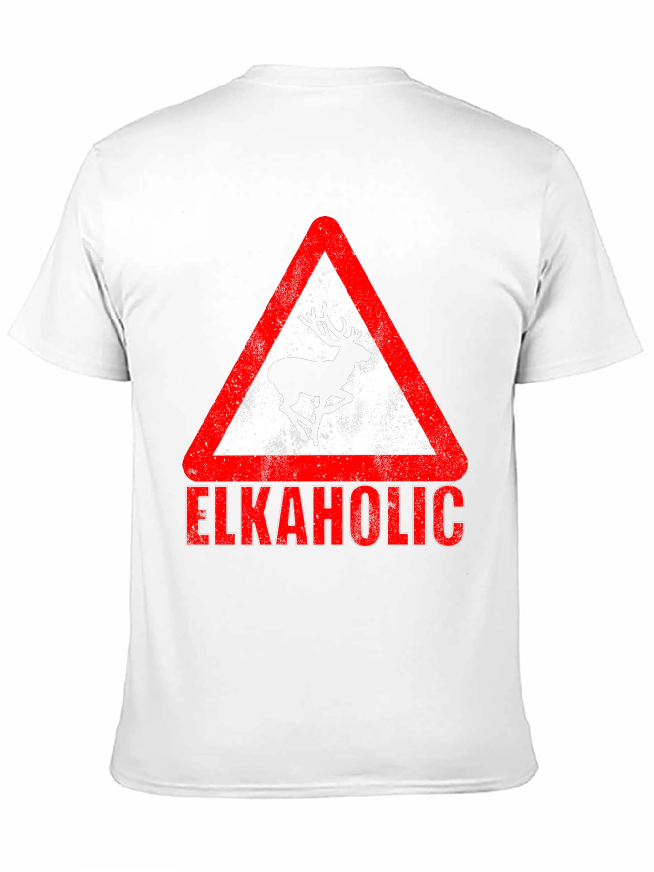 Black Elkaholic Graphic Tee - Funny Elk Warning Sign view 11