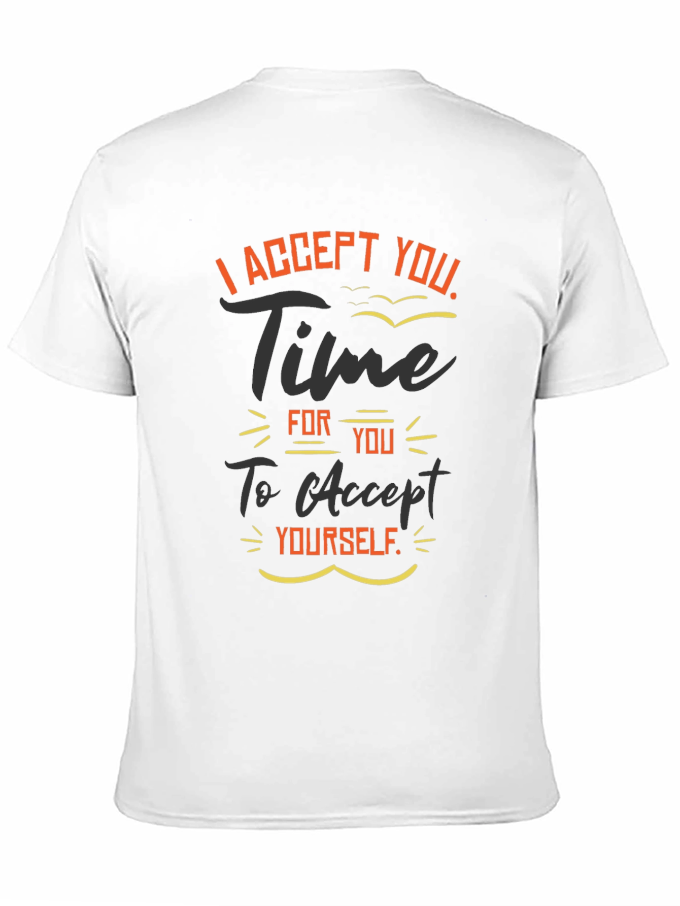 Black Accept Yourself Graphic T-Shirt - Inspiring Design view 11