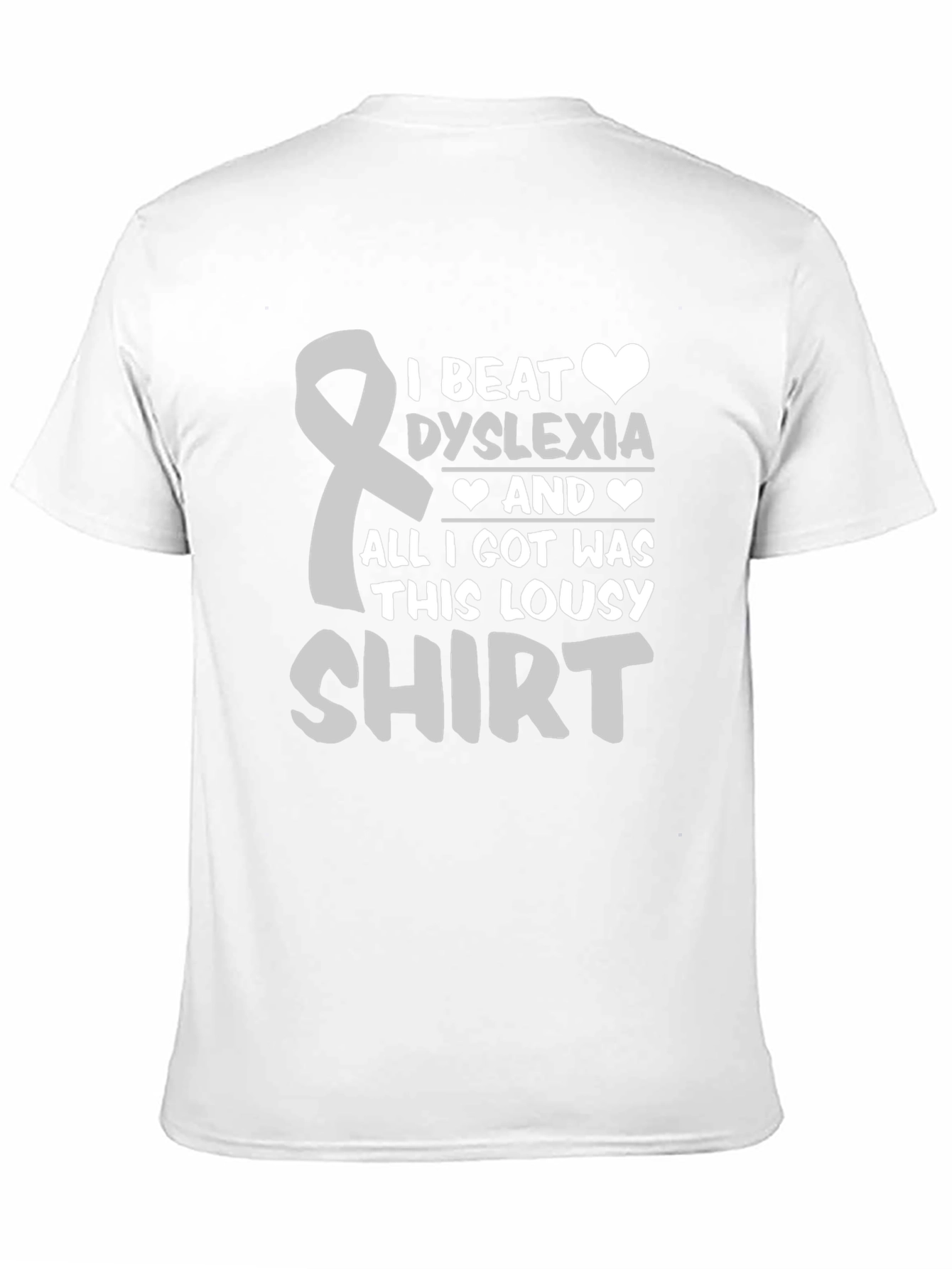 Black Dyslexia Awareness T-Shirt - I Beat Dyslexia Lousy Shirt view 11