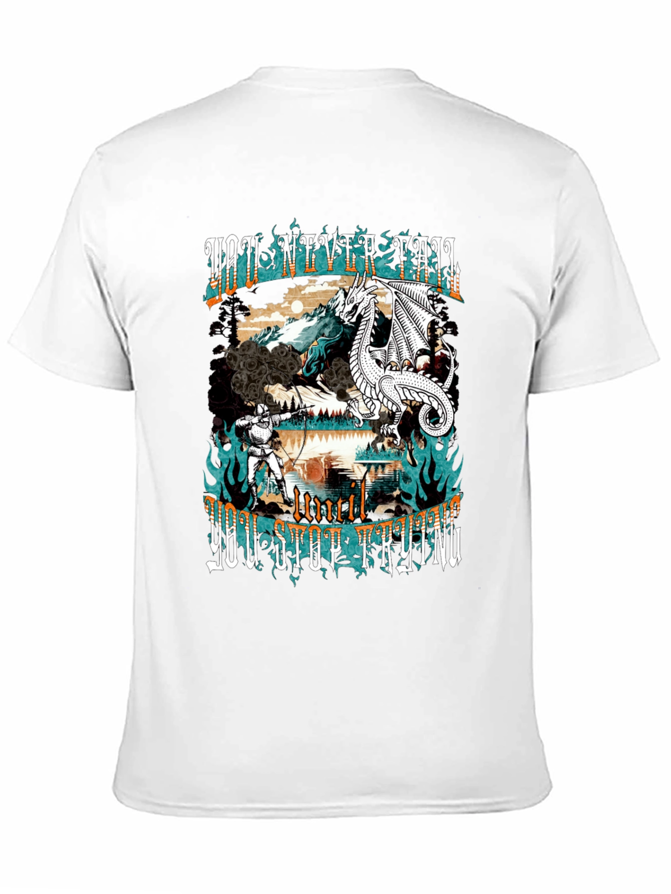 Black Dragon and Knight Graphic Tee - Never Fail view 11