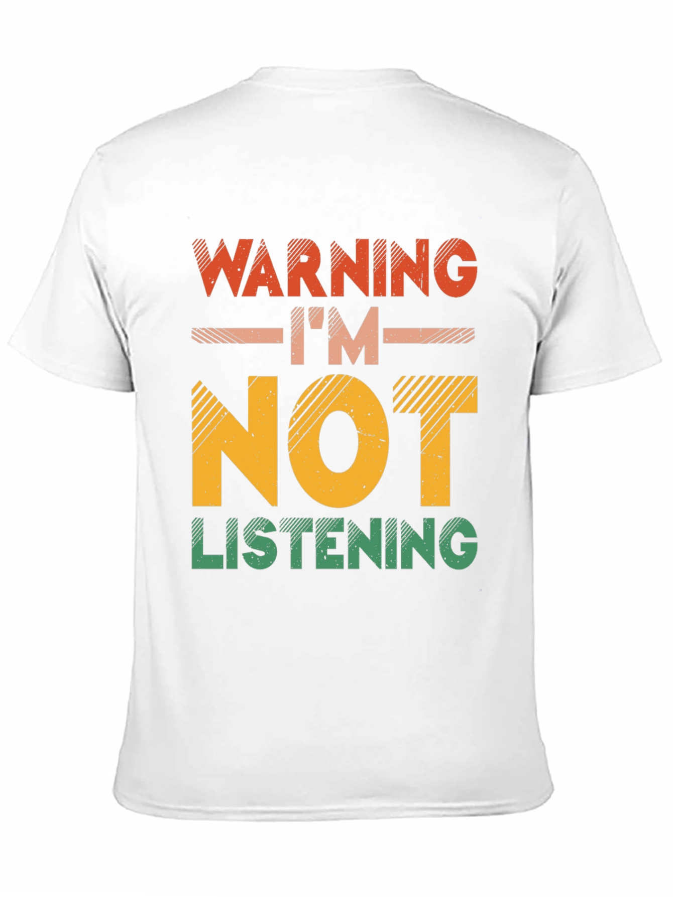 Black Warning I'm Not Listening T-Shirt view 11