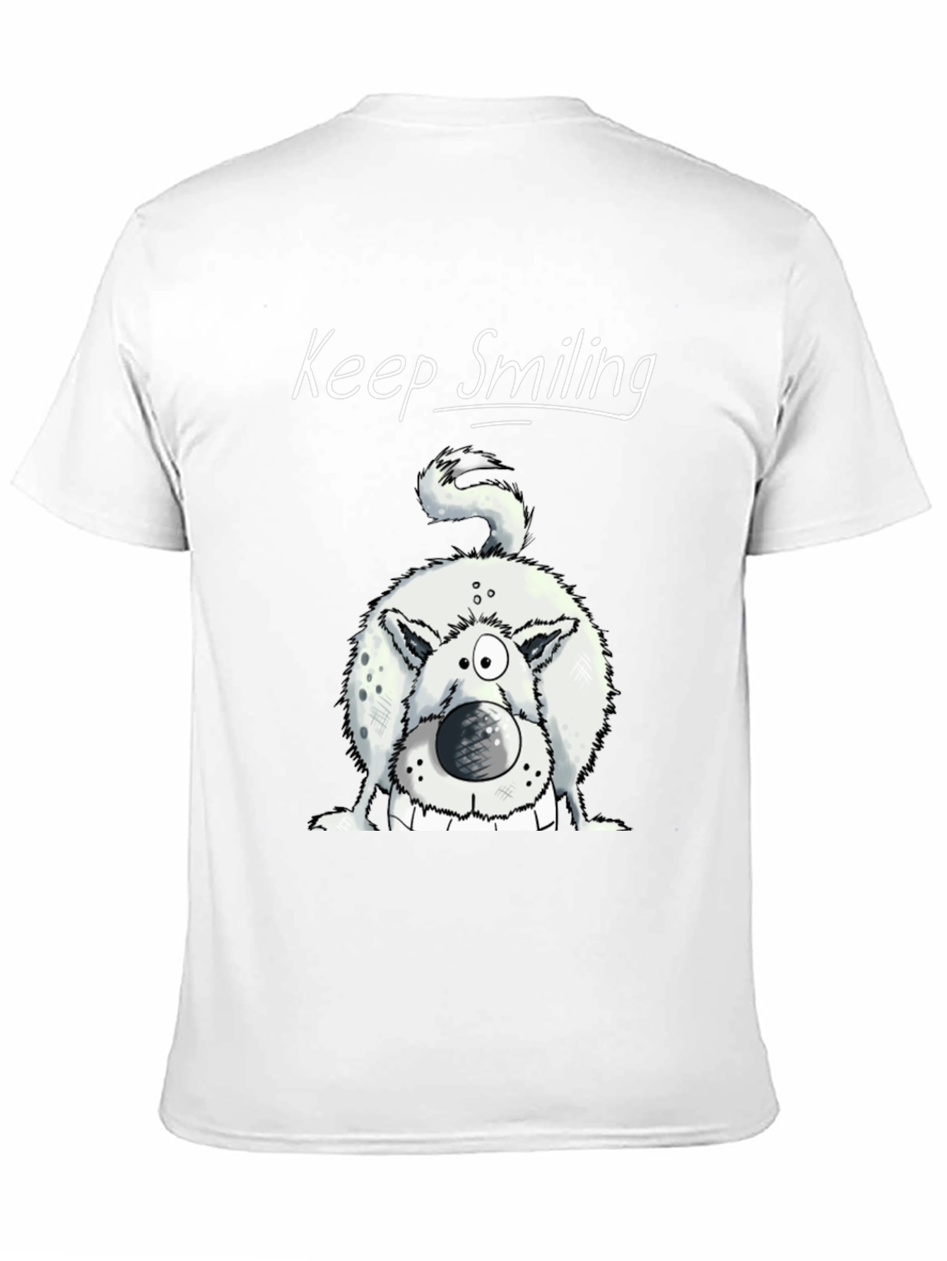 Black Keep Smiling Dog Graphic Tee - Black Cotton Shirt view 11