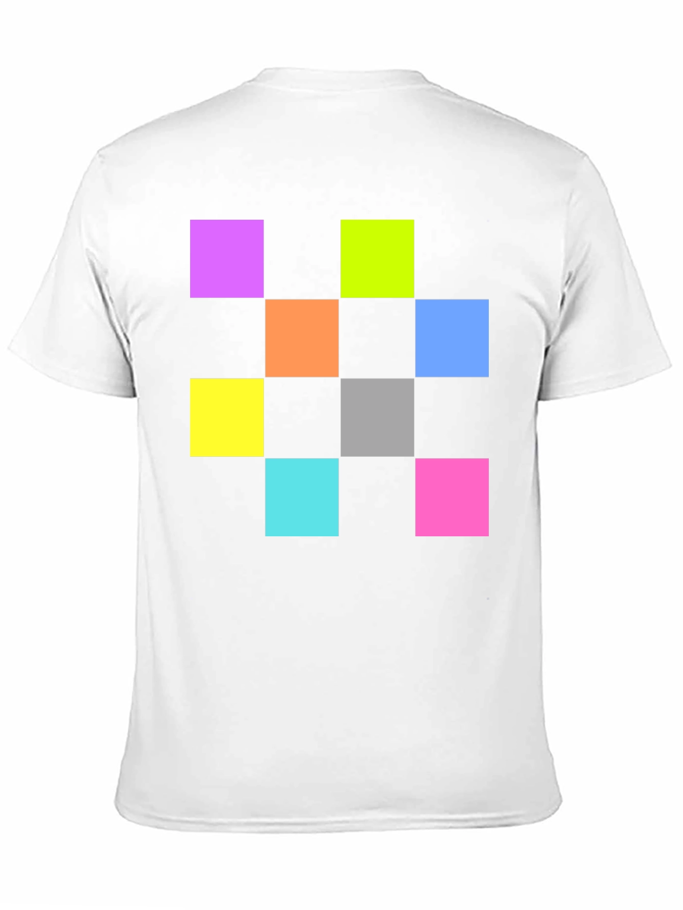 Black Colorful Squares Graphic Black T-Shirt view 11