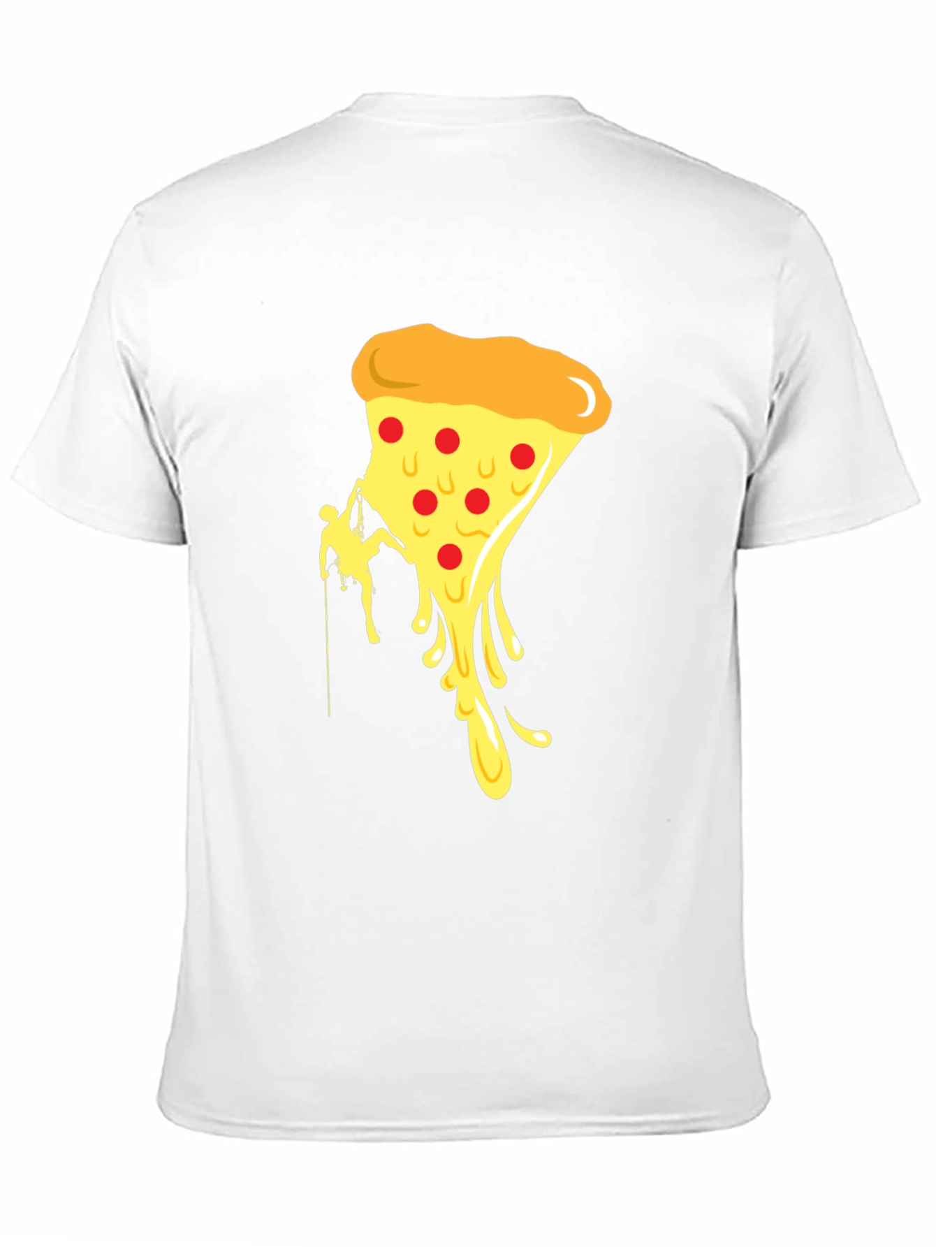 Black Climbing Pizza T-Shirt - Funny Graphic Tee view 11