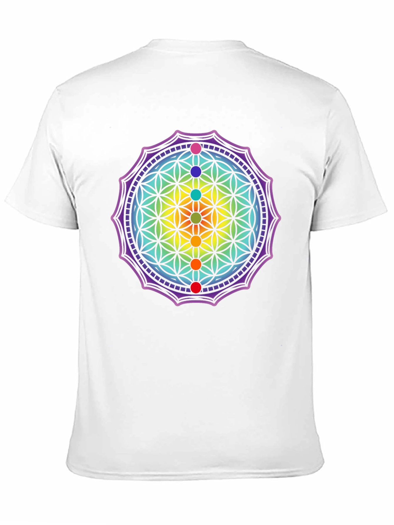 Black Chakra Flower of Life Graphic Tee view 11