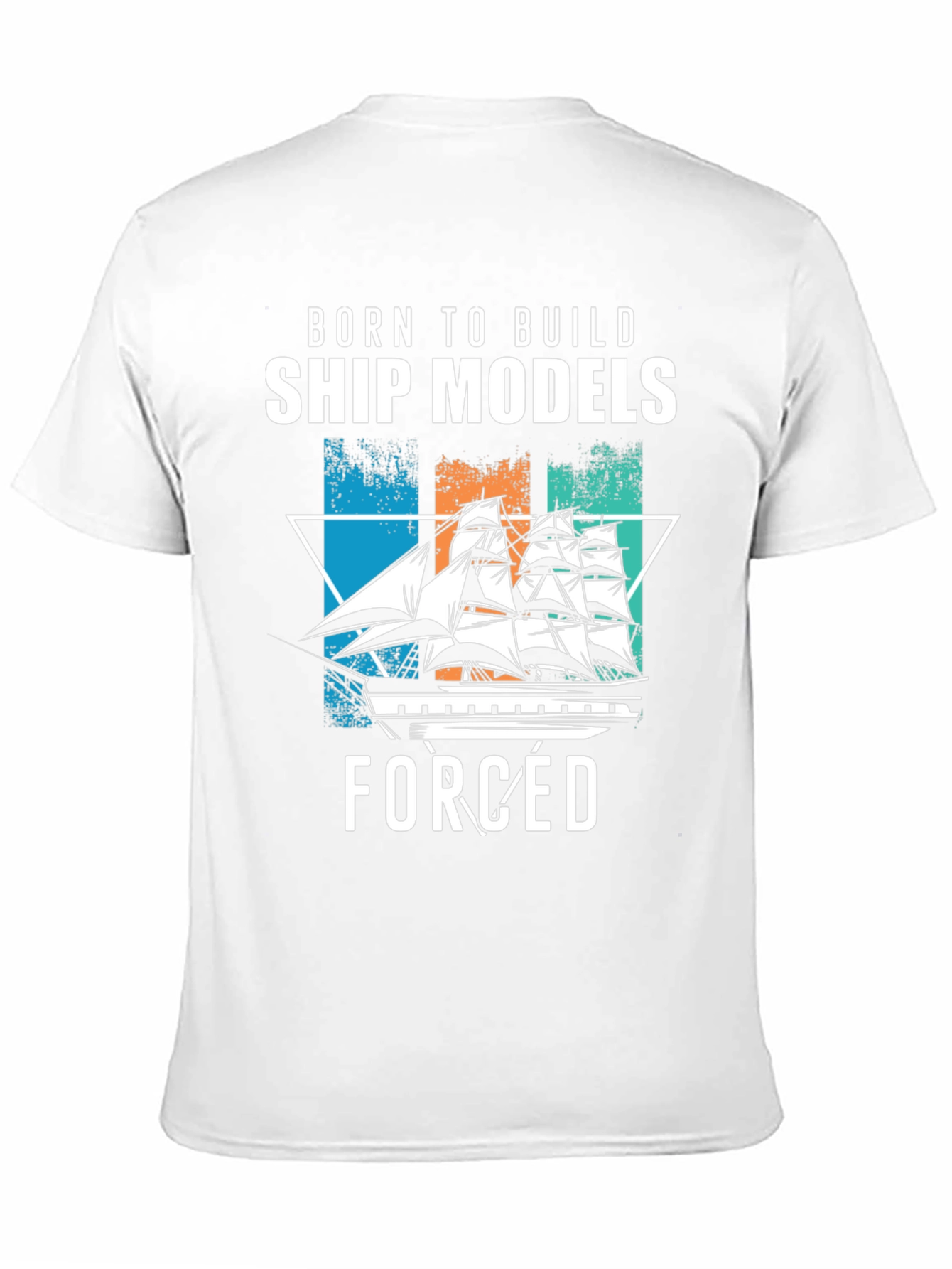 Black Born to Build Ship Models T-Shirt view 11