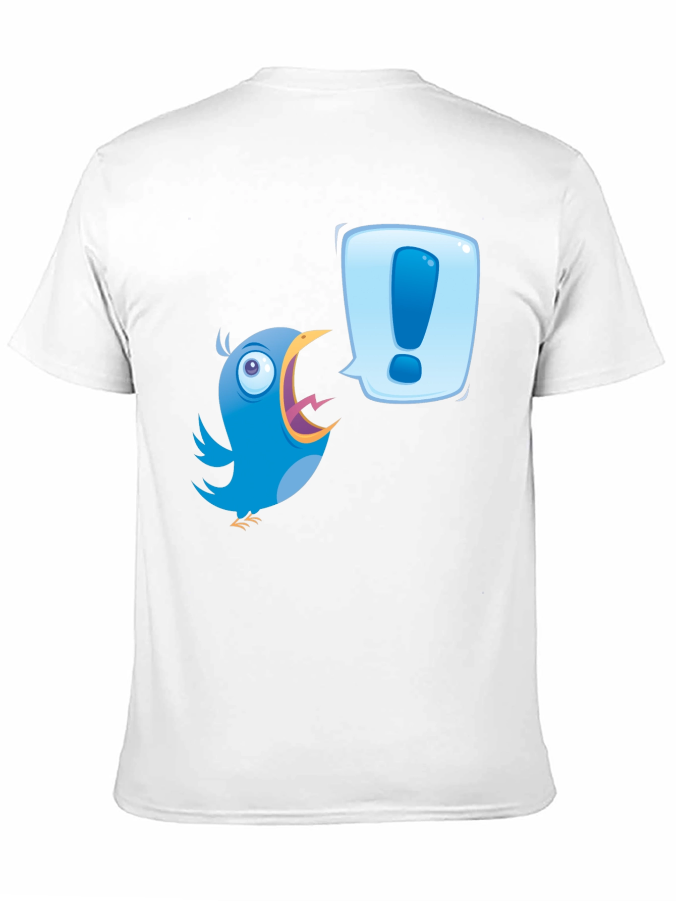 Black Cartoon Bird Exclamation T-Shirt view 11