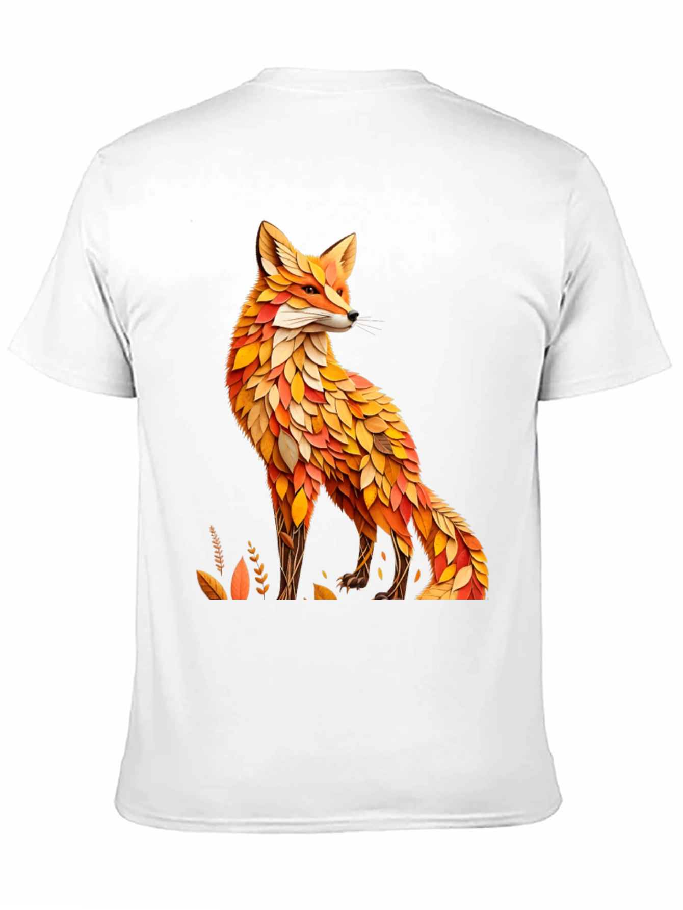 Black Fox Leaf Design T-Shirt - Stylish Animal Tee view 11