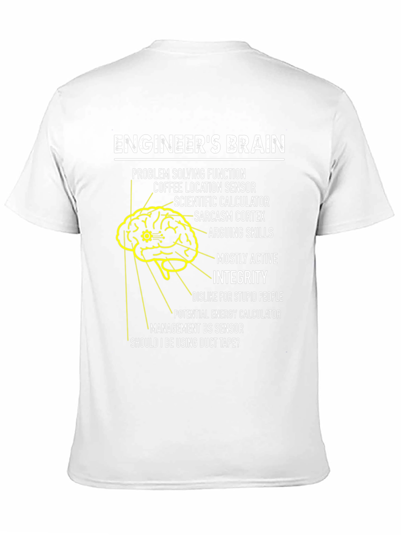 Black Engineer's Brain T-Shirt: Problem Solving Humor view 11