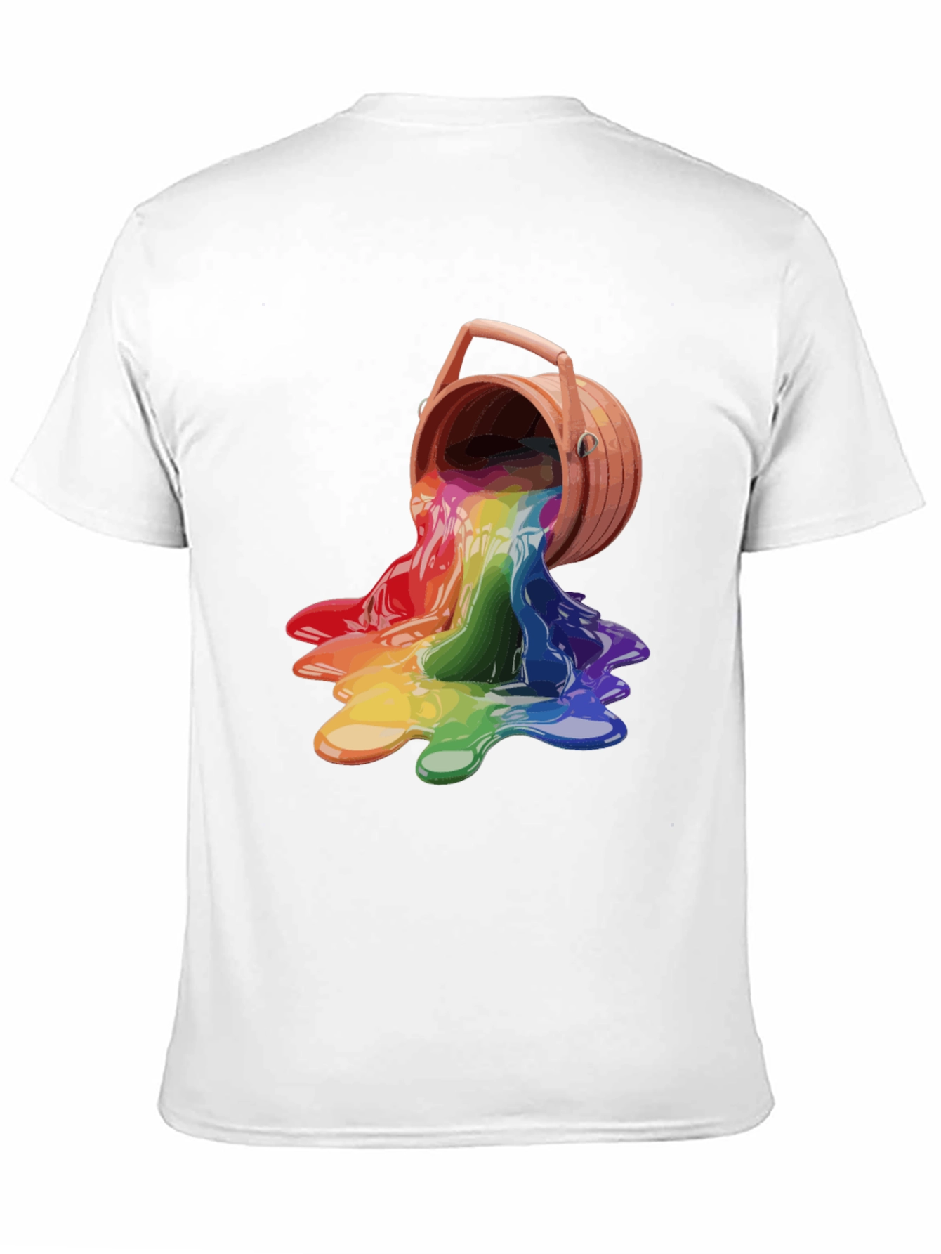 Black Rainbow Paint Bucket Graphic Tee - Casual Cool view 11