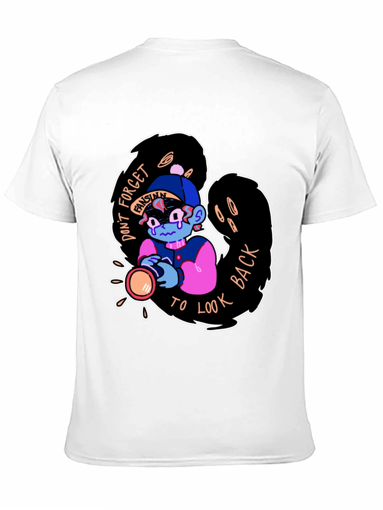 Black Don't Forget to Look Back Black Graphic Tee view 11