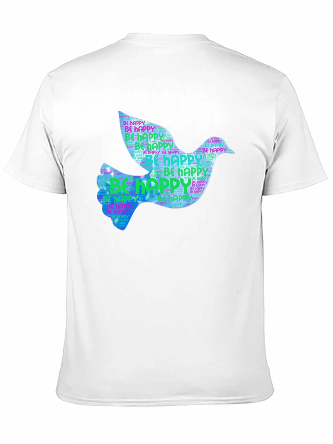 Black Peace Dove "Be Happy" Graphic Black T-Shirt view 11