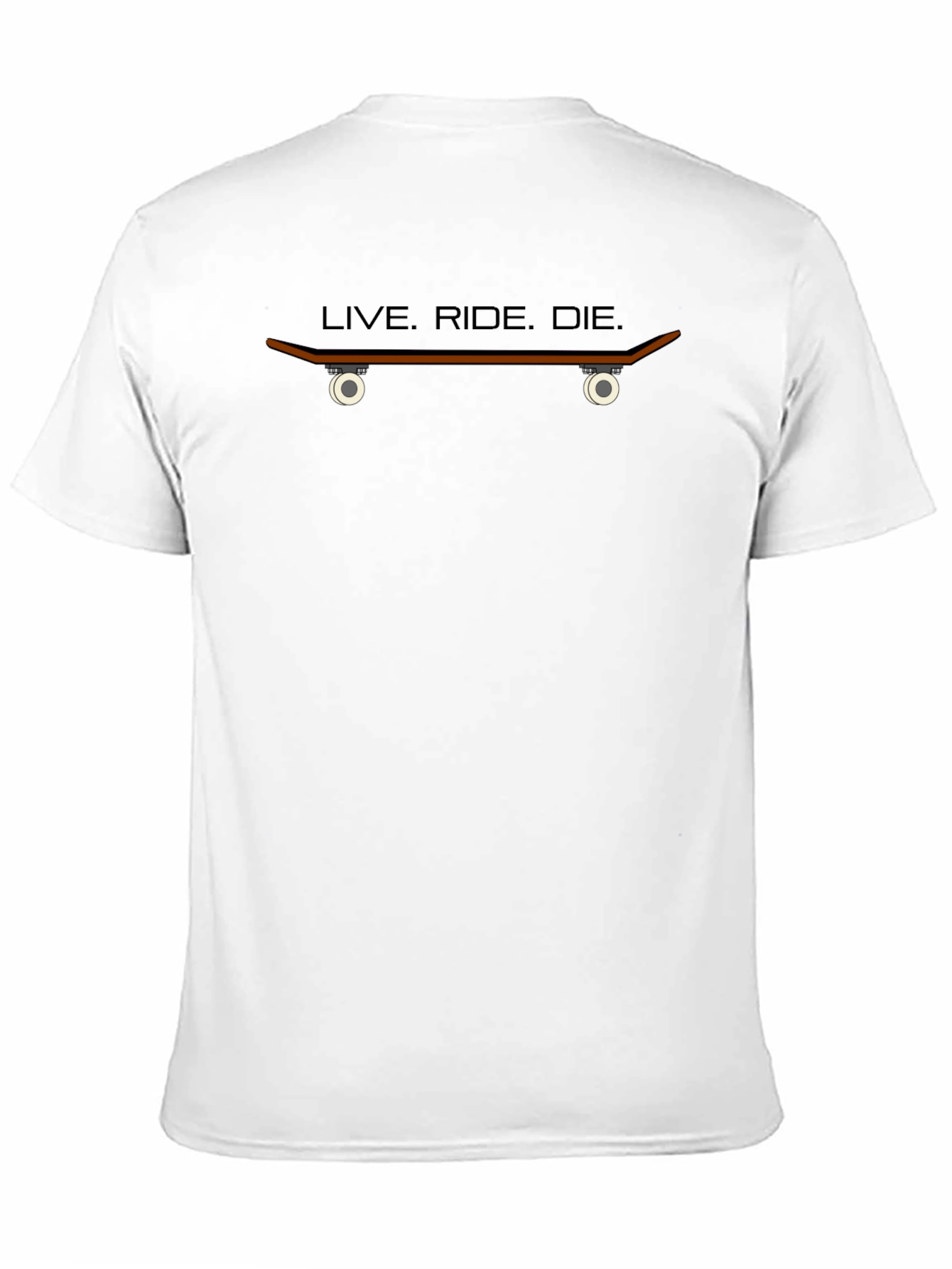 Black Live, Ride, Die Skateboard T-Shirt - Black Crew Neck Tee view 11