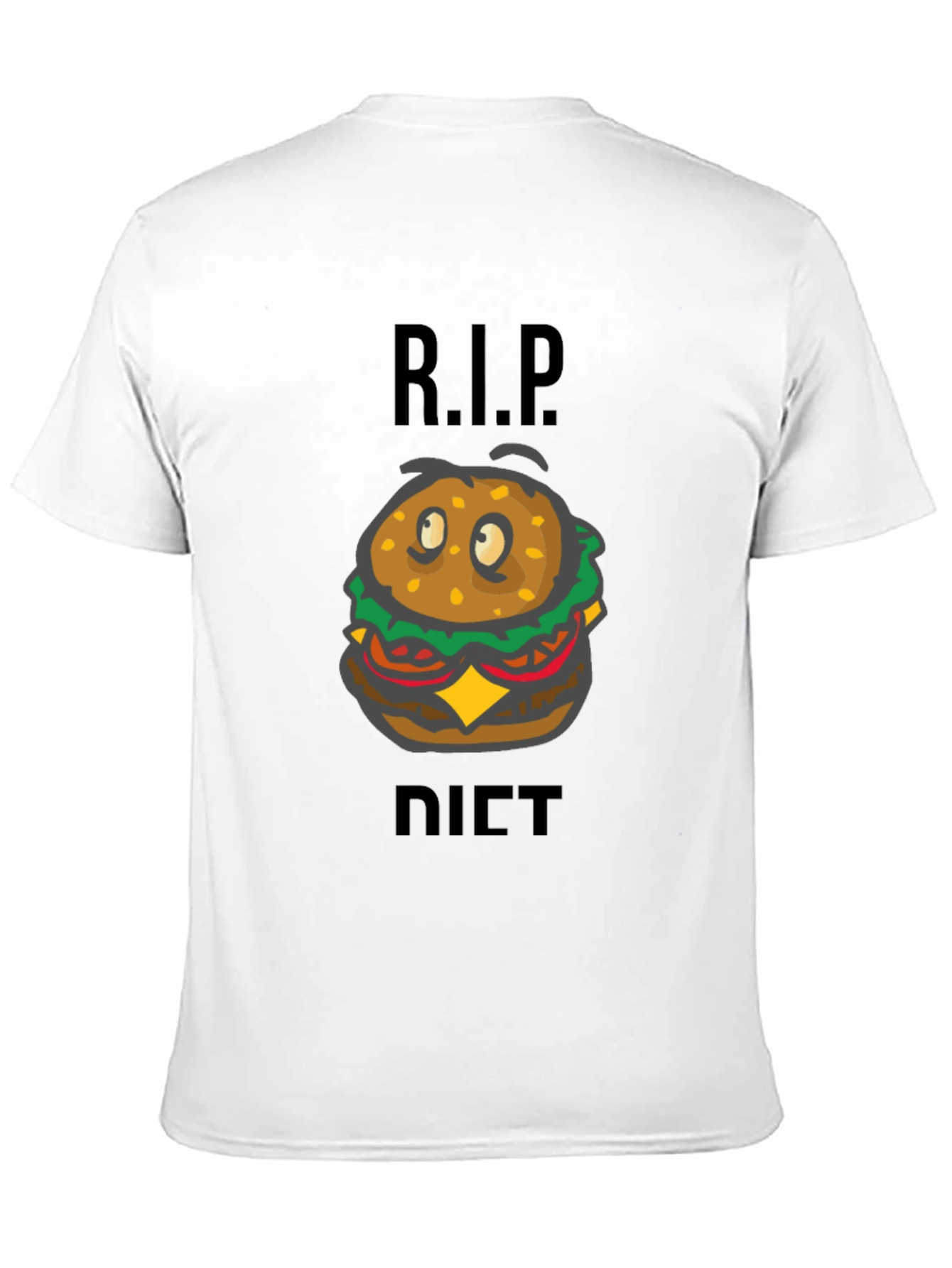 Black R.I.P. Diet Cartoon Burger Graphic Tee - Black view 11