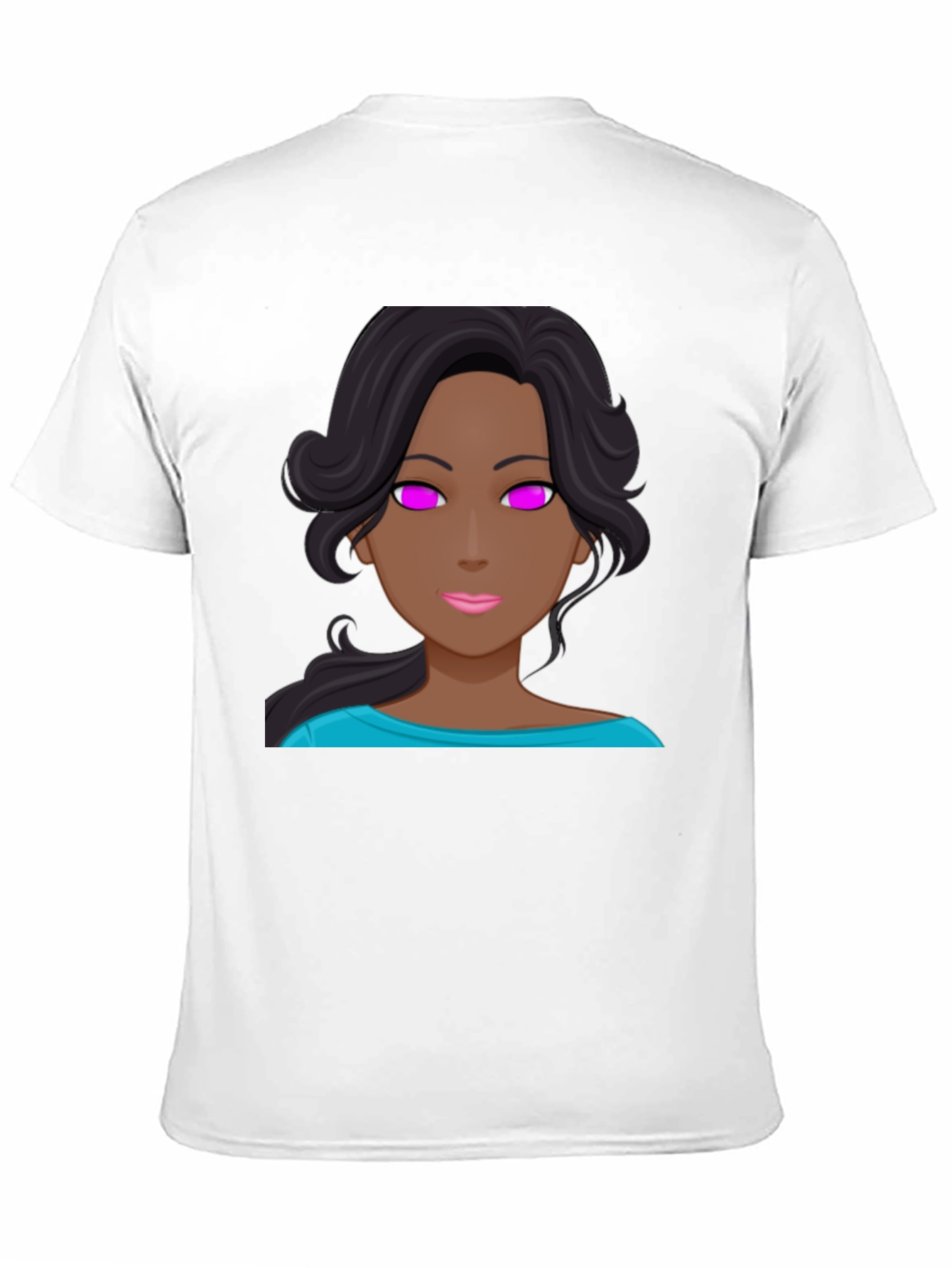 Black Cartoon Girl Graphic Tee - Black Unisex T-Shirt view 11